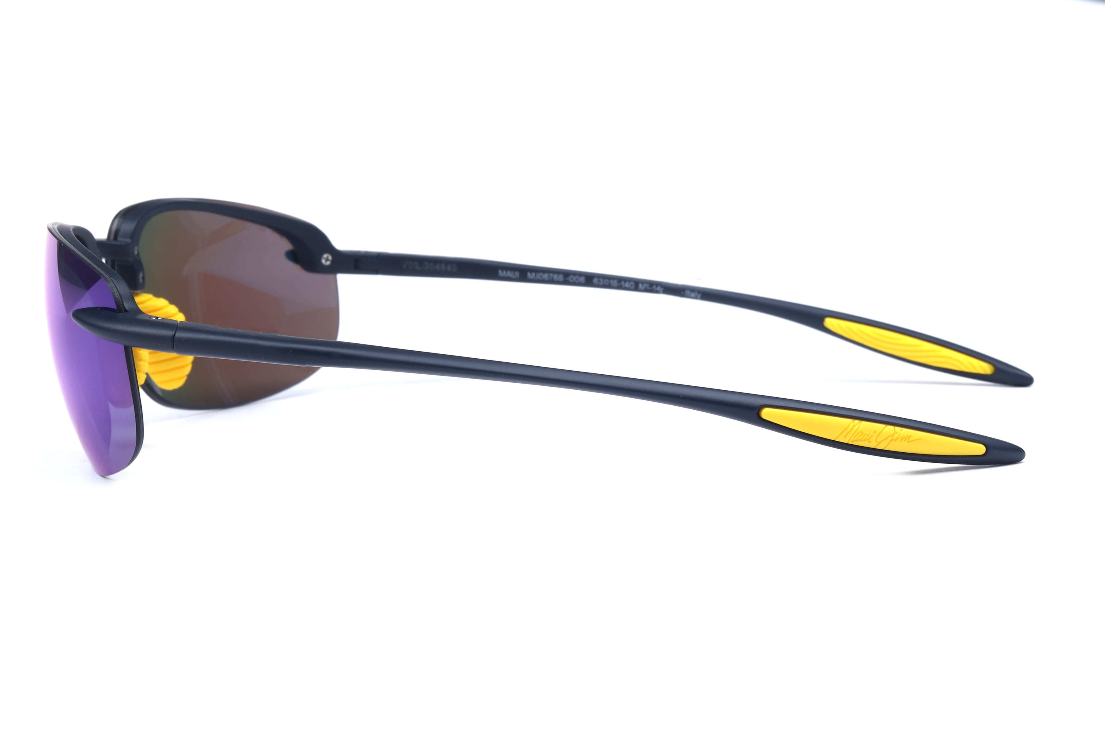 Maui Jim MJ B676 Sunglass Blue Unisex RimLess Shell Sunglass — Blue frame — view 3