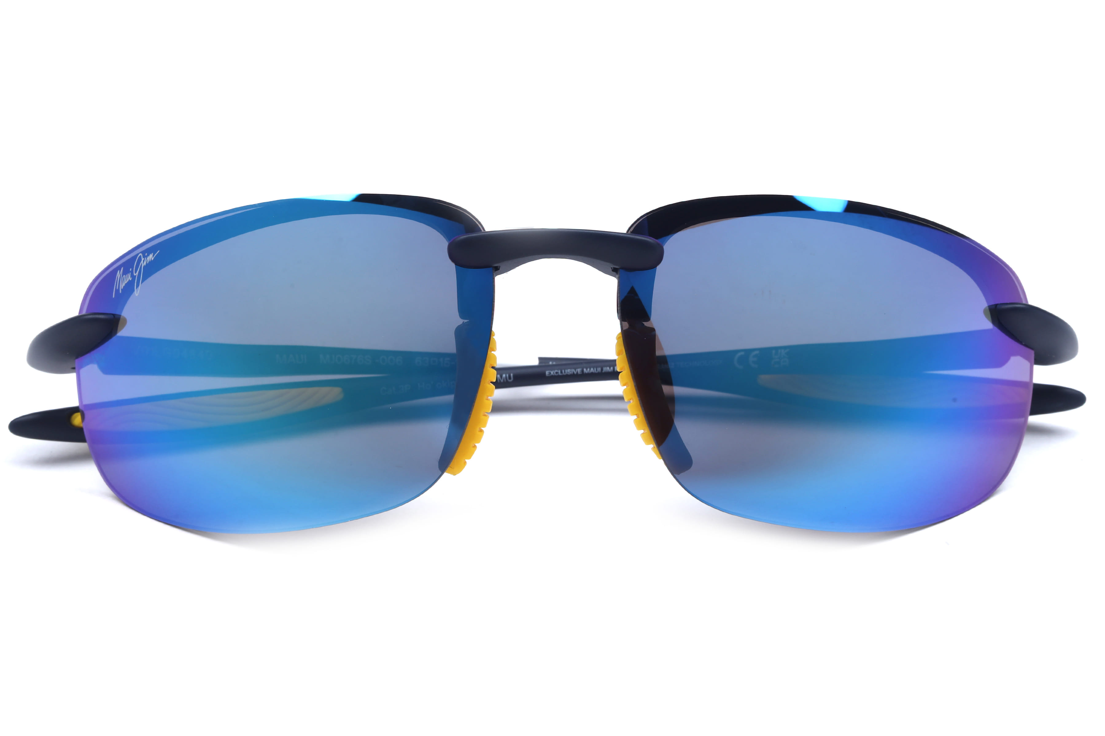 Maui Jim MJ B676 Sunglass Blue Unisex RimLess Shell Sunglass — Blue frame — view 4