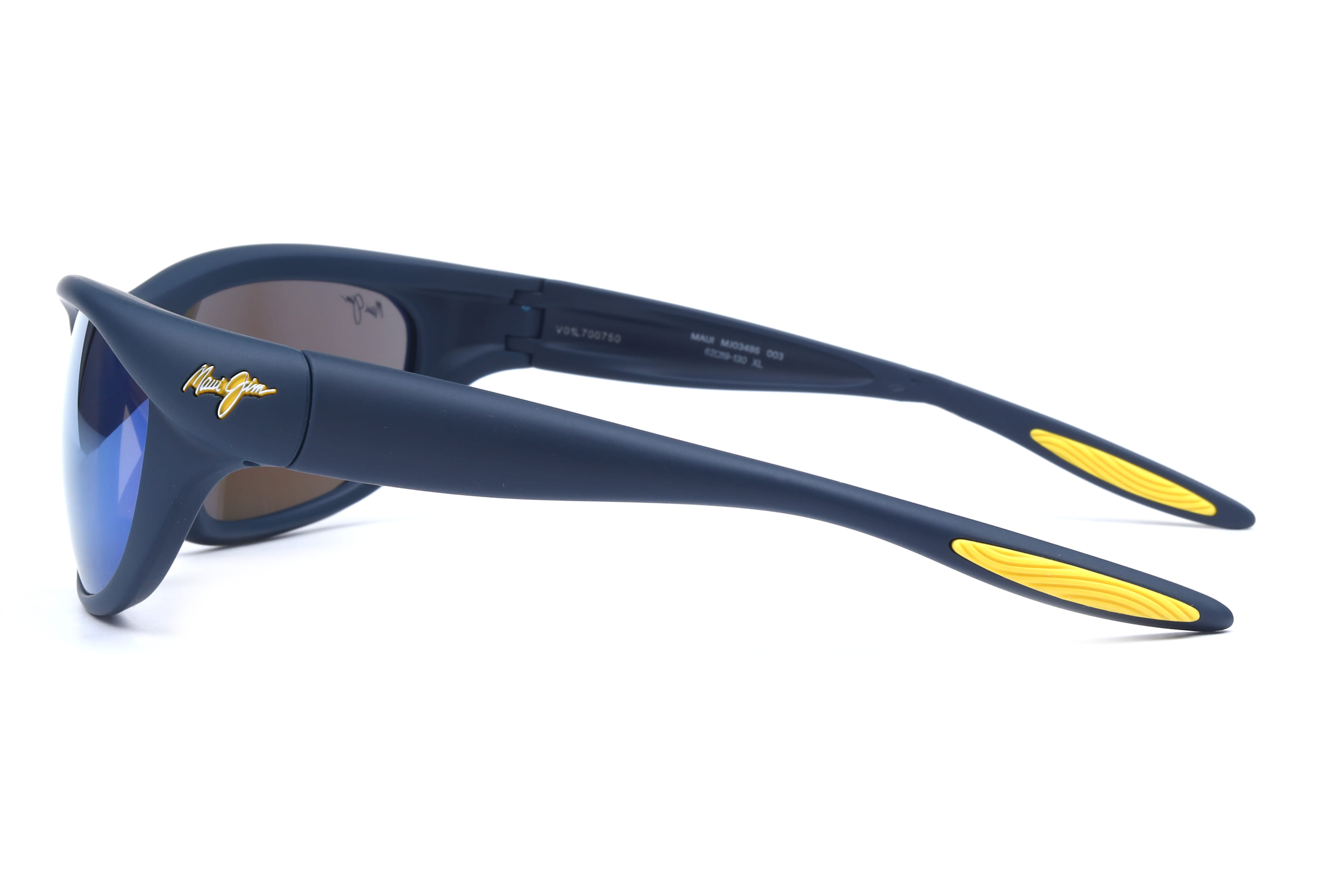 Maui Jim MJ B349 Sunglass Blue Unisex Full Shell Sunglass — Blue frame — view 2