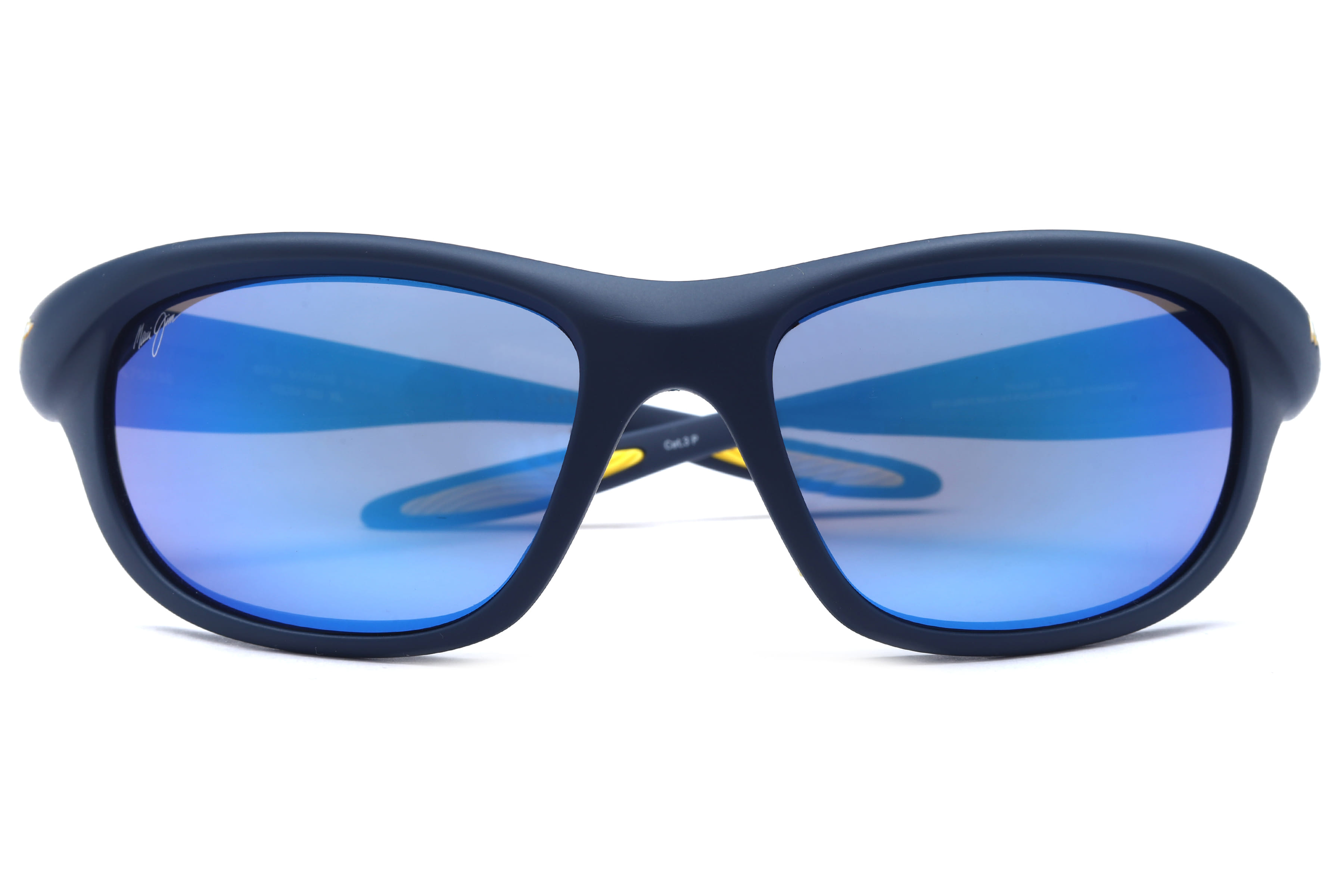 Maui Jim MJ B349 Sunglass Blue Unisex Full Shell Sunglass — Blue frame — view 3