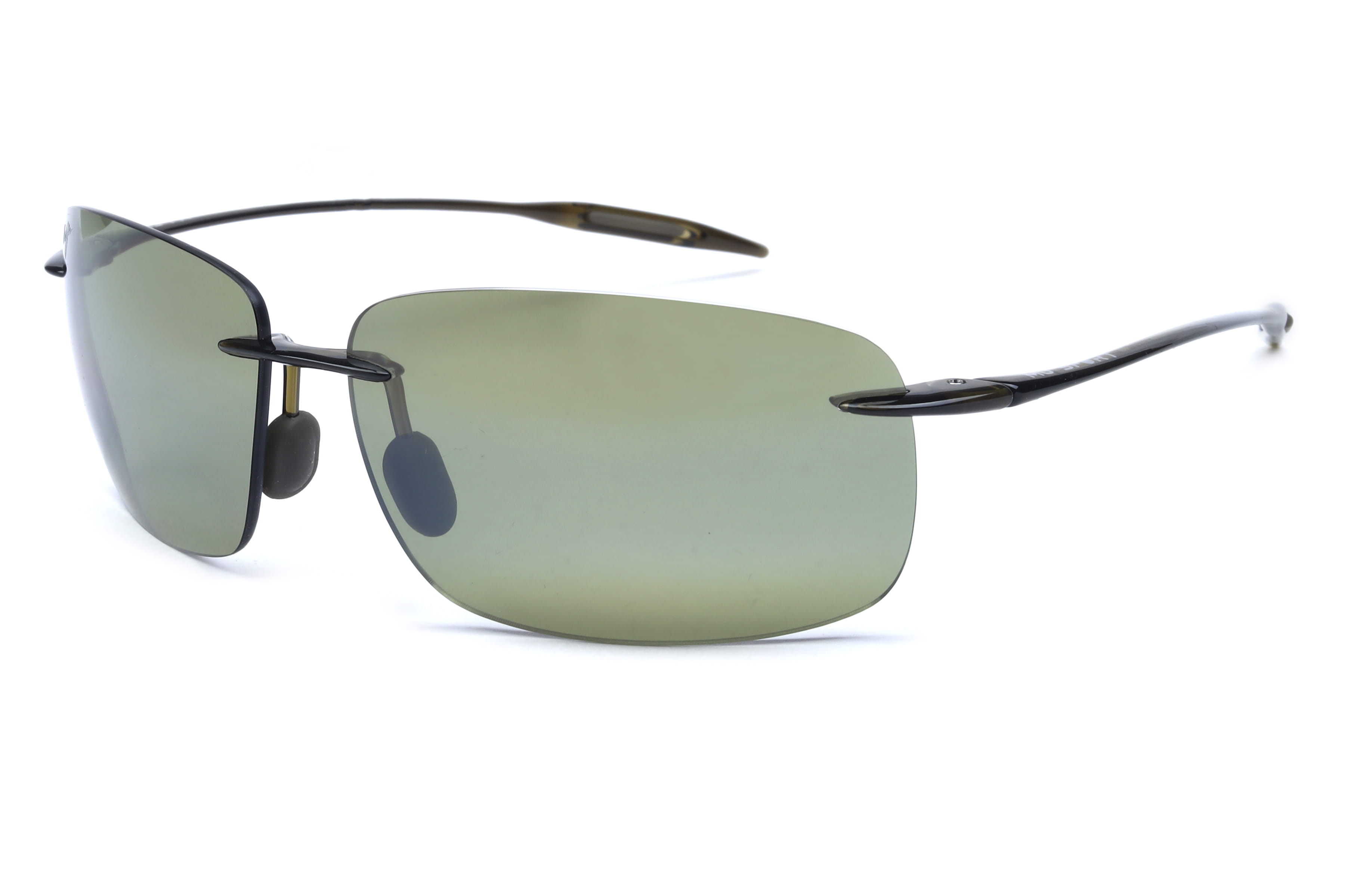 Maui Jim MJ 422 Sunglass Olive Unisex RimLess Shell Sunglass — Olive frame — view 1