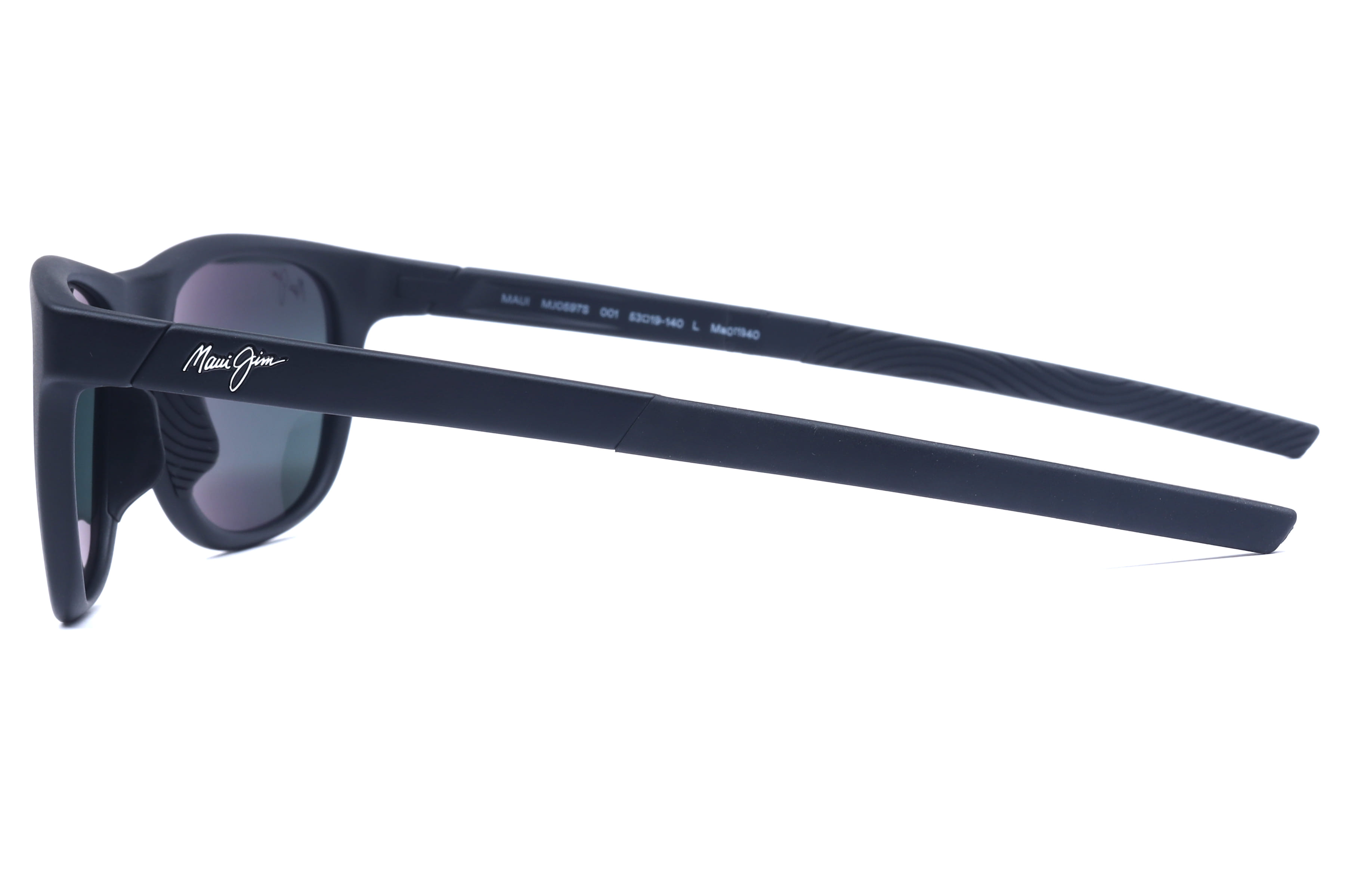 Maui Jim MJ 597-02/MJ0597S 001 MELEMELE MJ597 Sunglass Matt Black Mal Sunglass — Matt Black frame — view 2