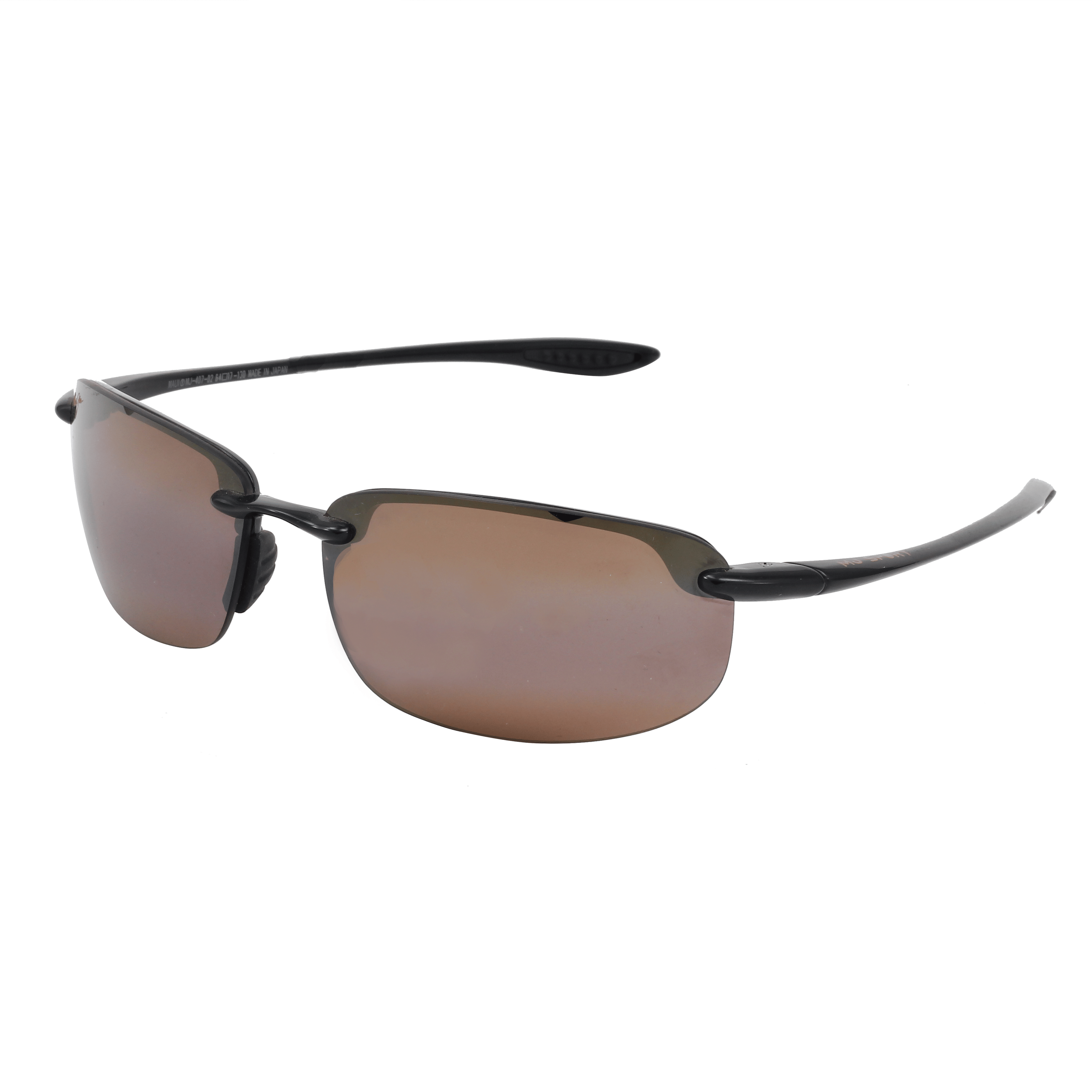 Maui Jim MJ-H407 Sunglass Black Unisex RimLess Shell Sunglass — Black frame — alternate view