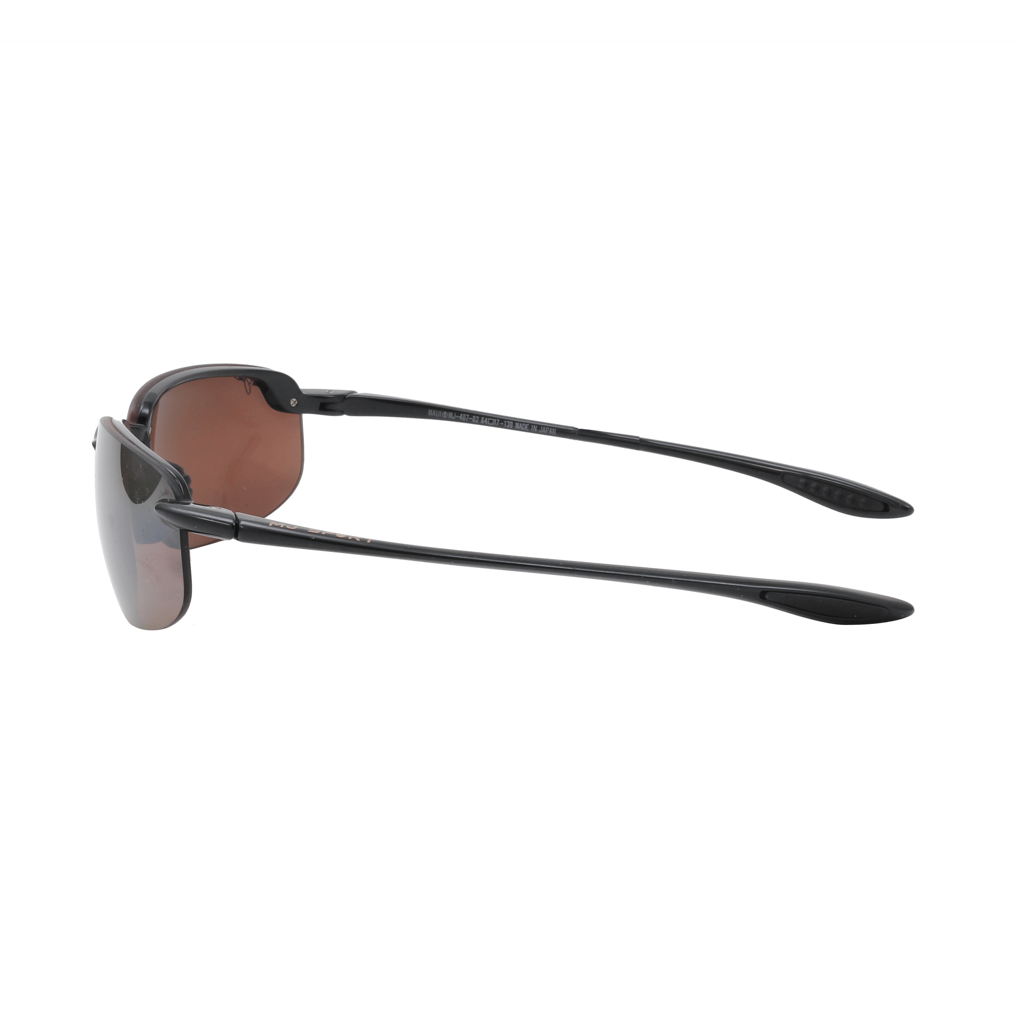 Maui Jim MJ-H407 Sunglass Black Unisex RimLess Shell Sunglass — Black frame — view 3