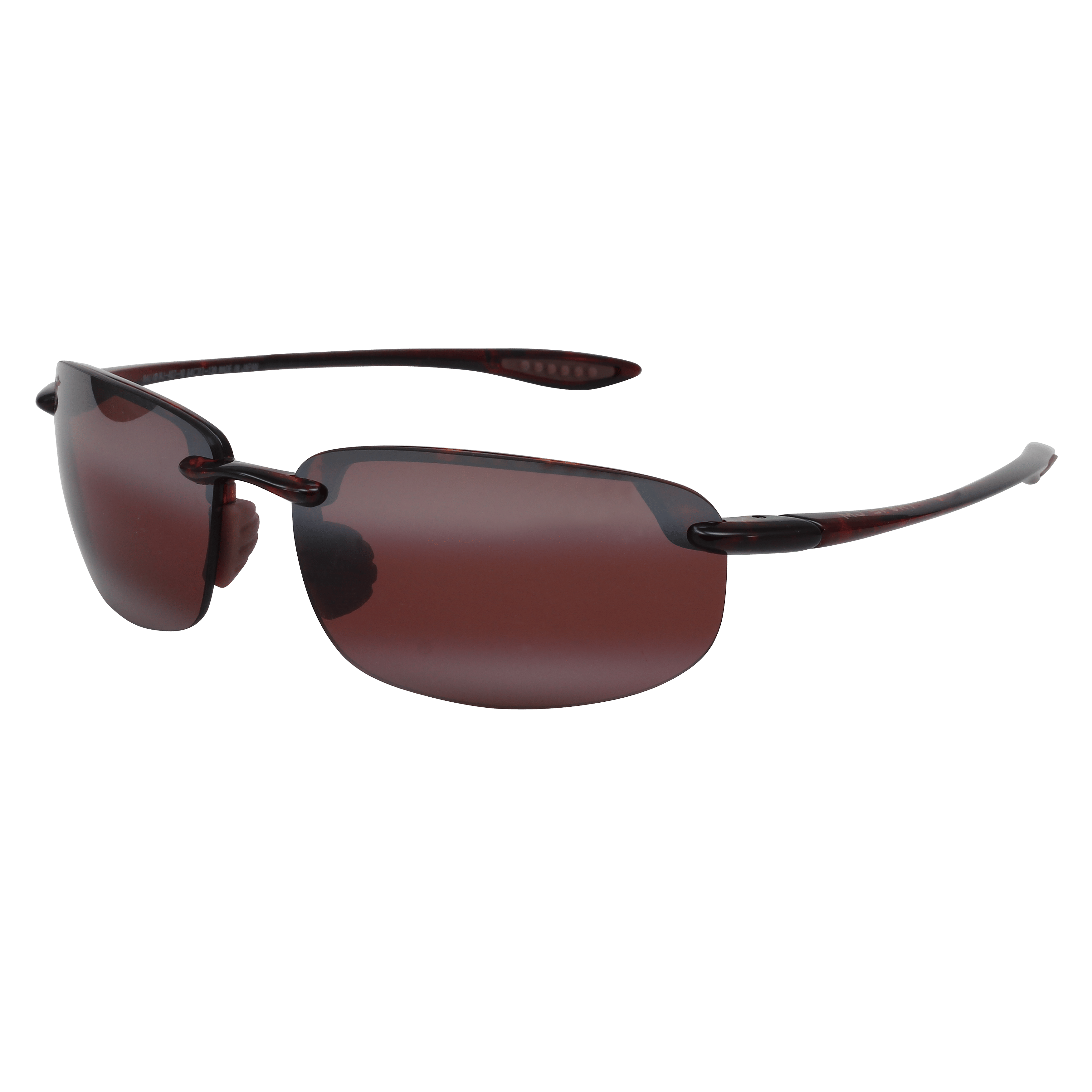 Maui Jim MJ-R407 Sunglass Brown Male RimLess Shell Sunglass — Brown frame — alternate view