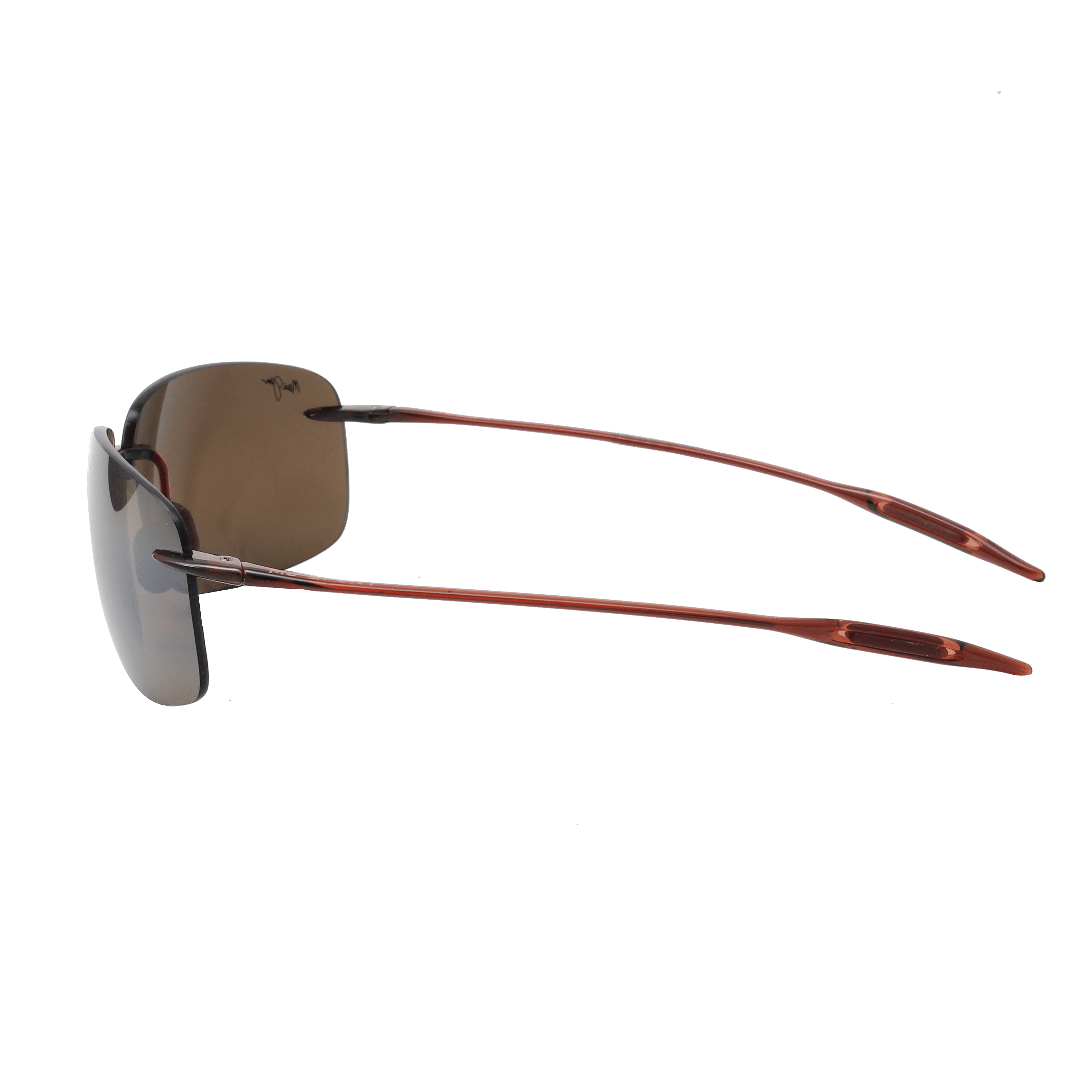 Maui Jim H422 Sunglass Brown Male RimLess Shell Sunglass — Brown frame — view 3