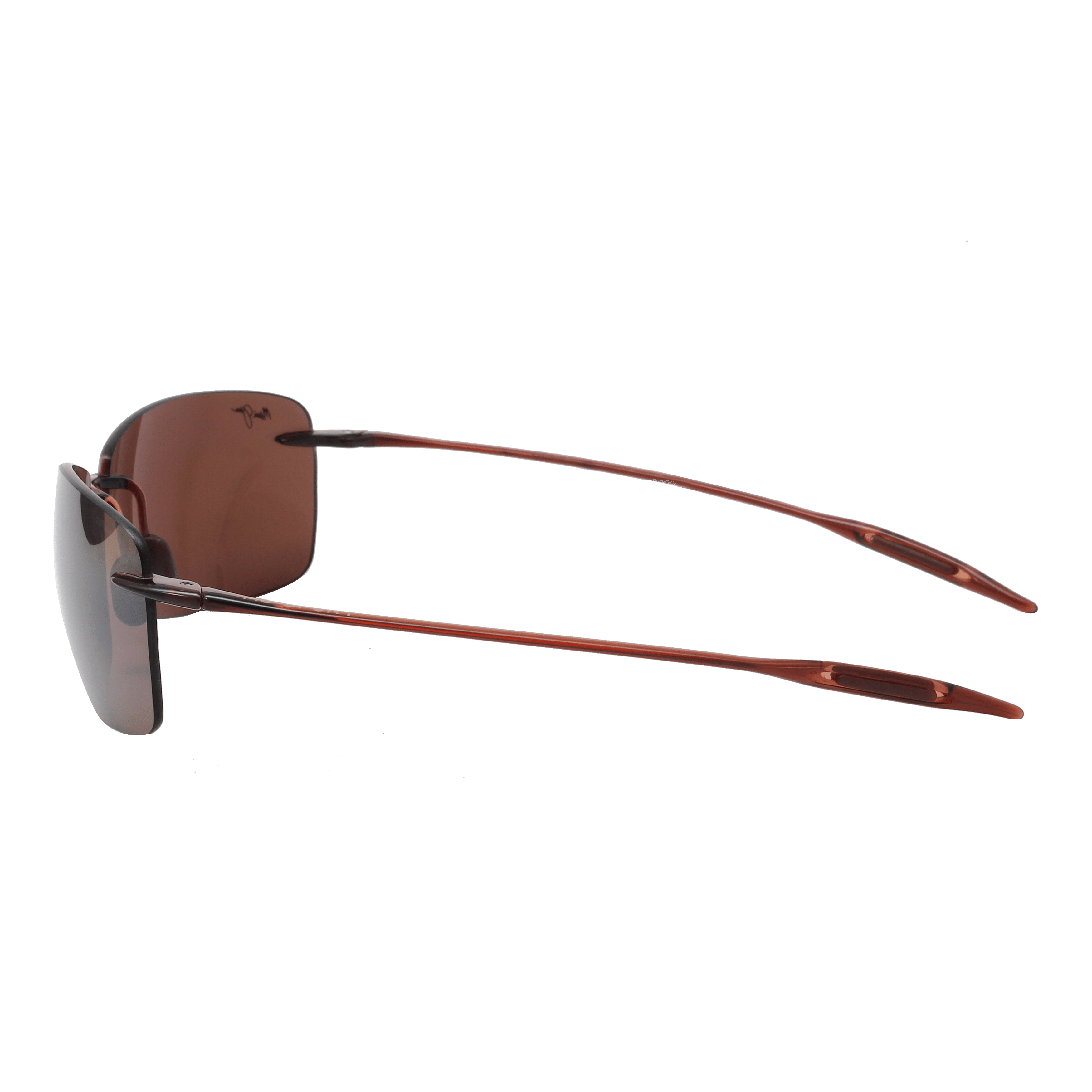 Maui Jim H426 Sunglass Brown Male RimLess Shell Sunglass — Brown frame — view 3