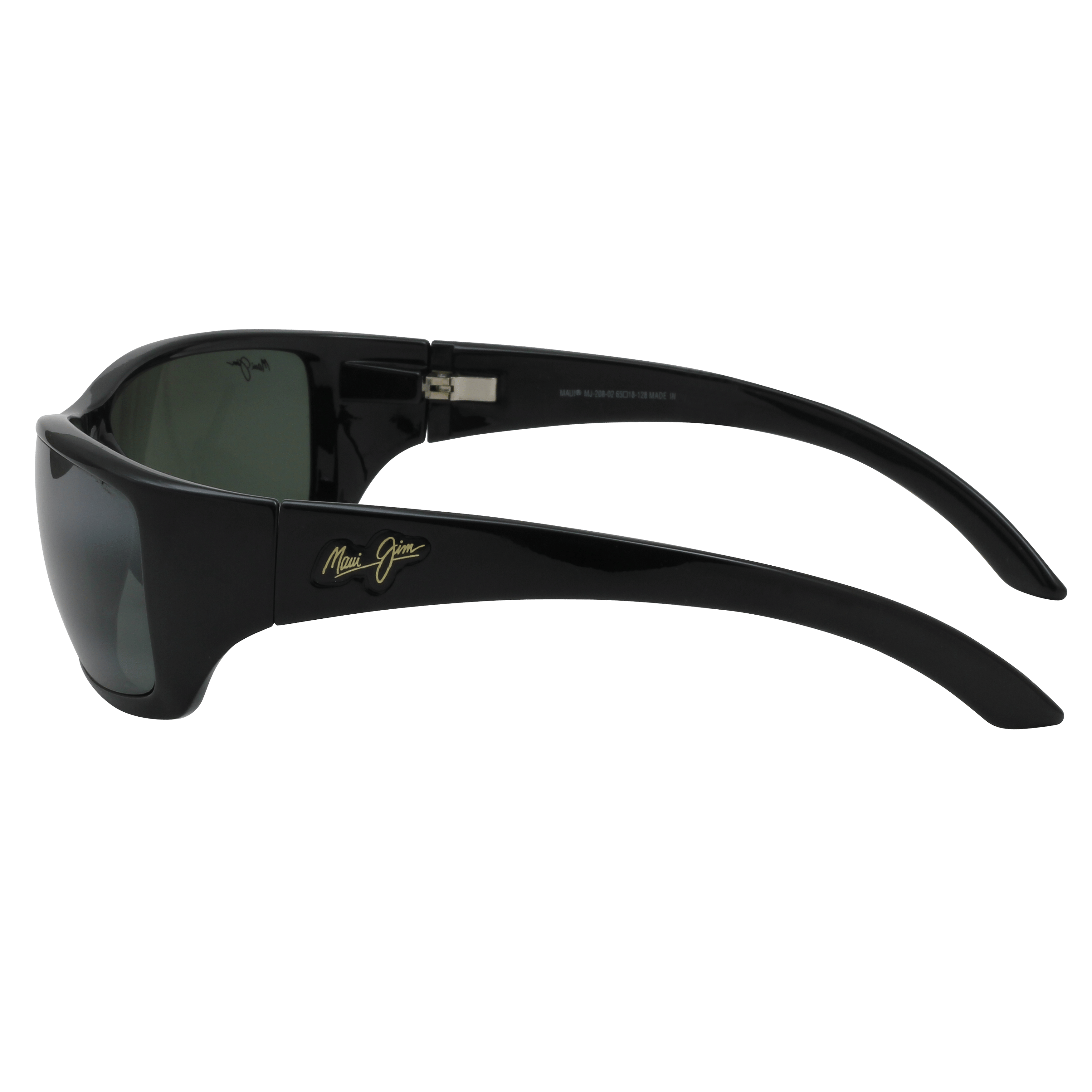 Maui Jim MJ-208 Sunglass Black Male Full Shell Sunglass — Black frame — view 3