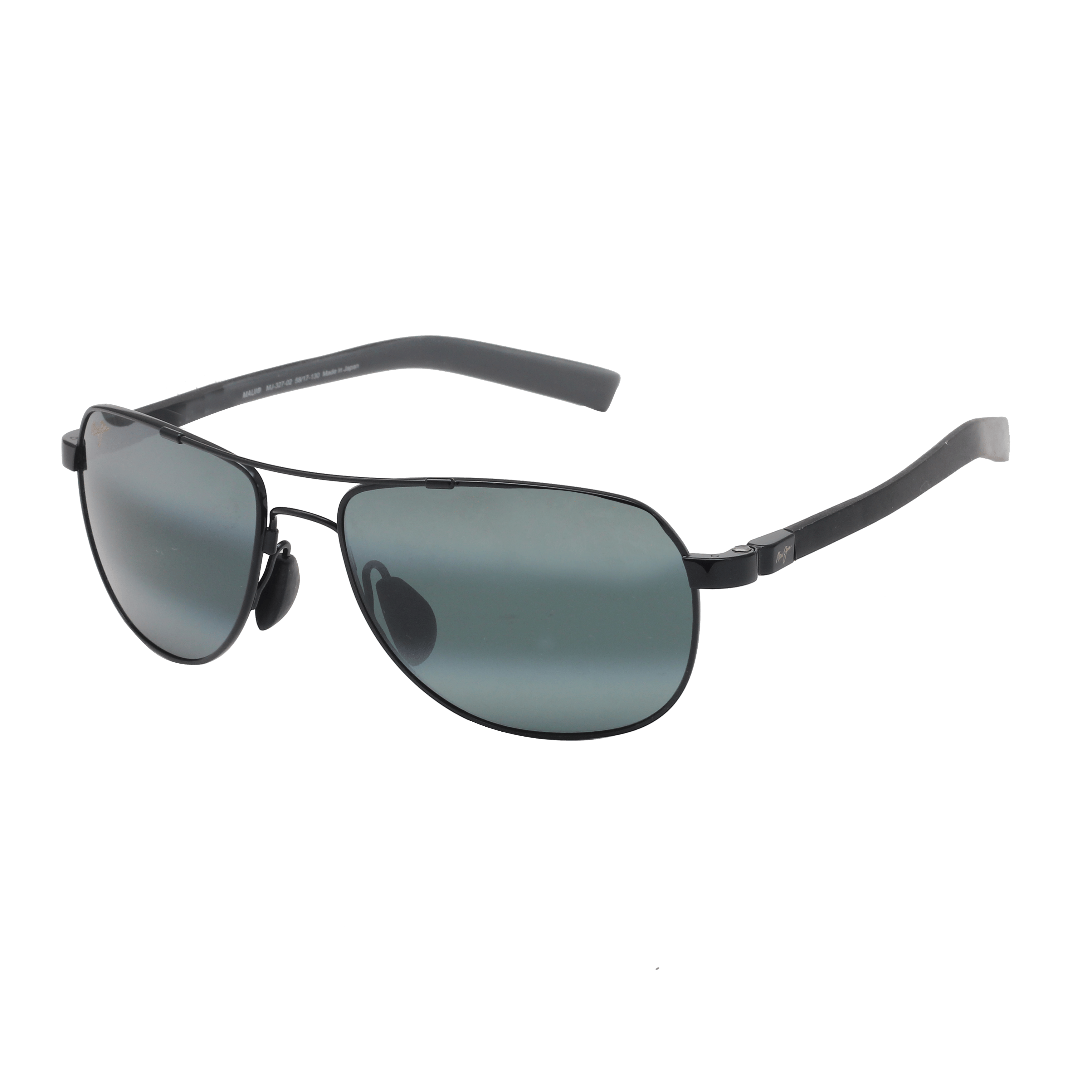 Maui Jim 327 Sunglass Black Male Full Rubber Sunglass — Black frame — alternate view