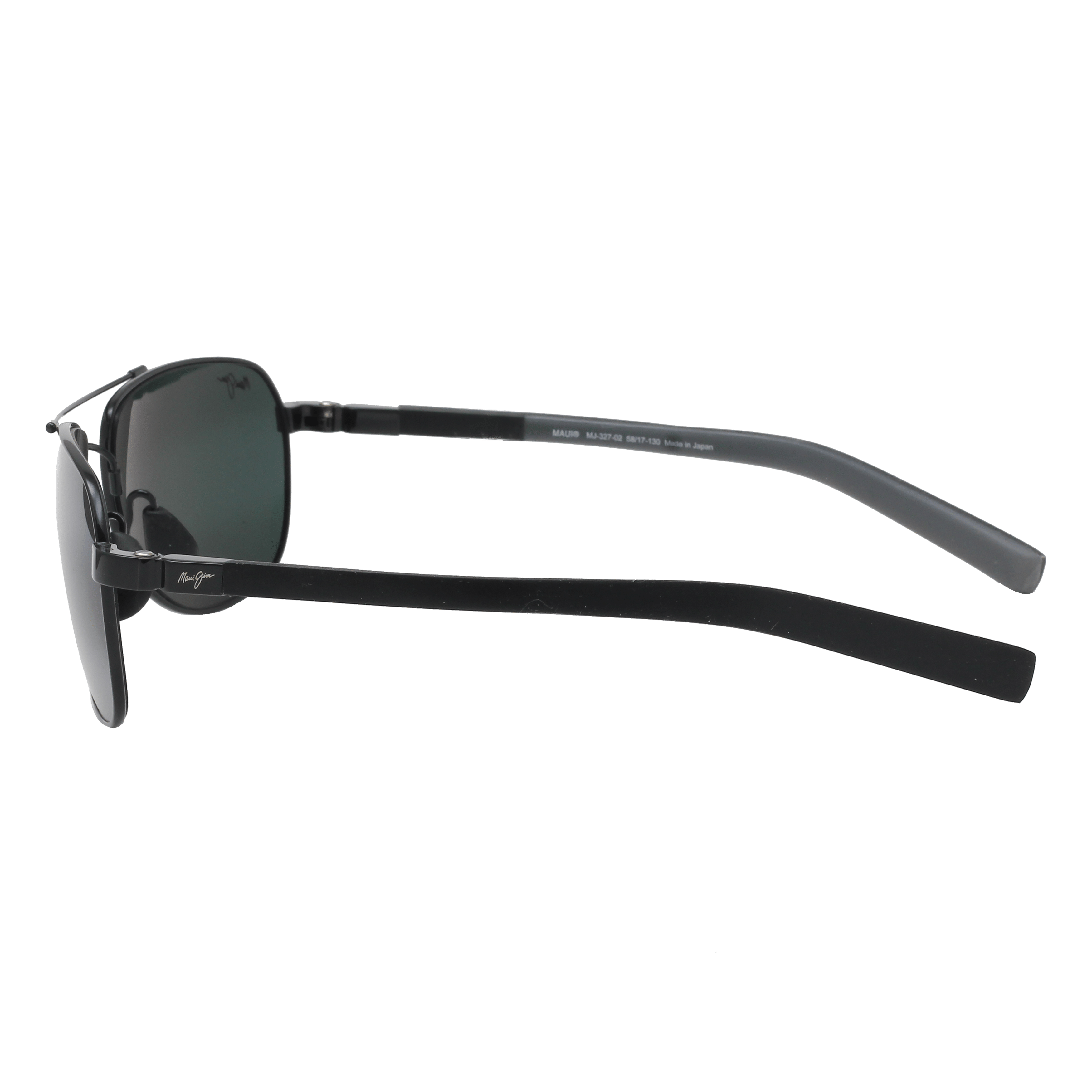 Maui Jim 327 Sunglass Black Male Full Rubber Sunglass — Black frame — view 3