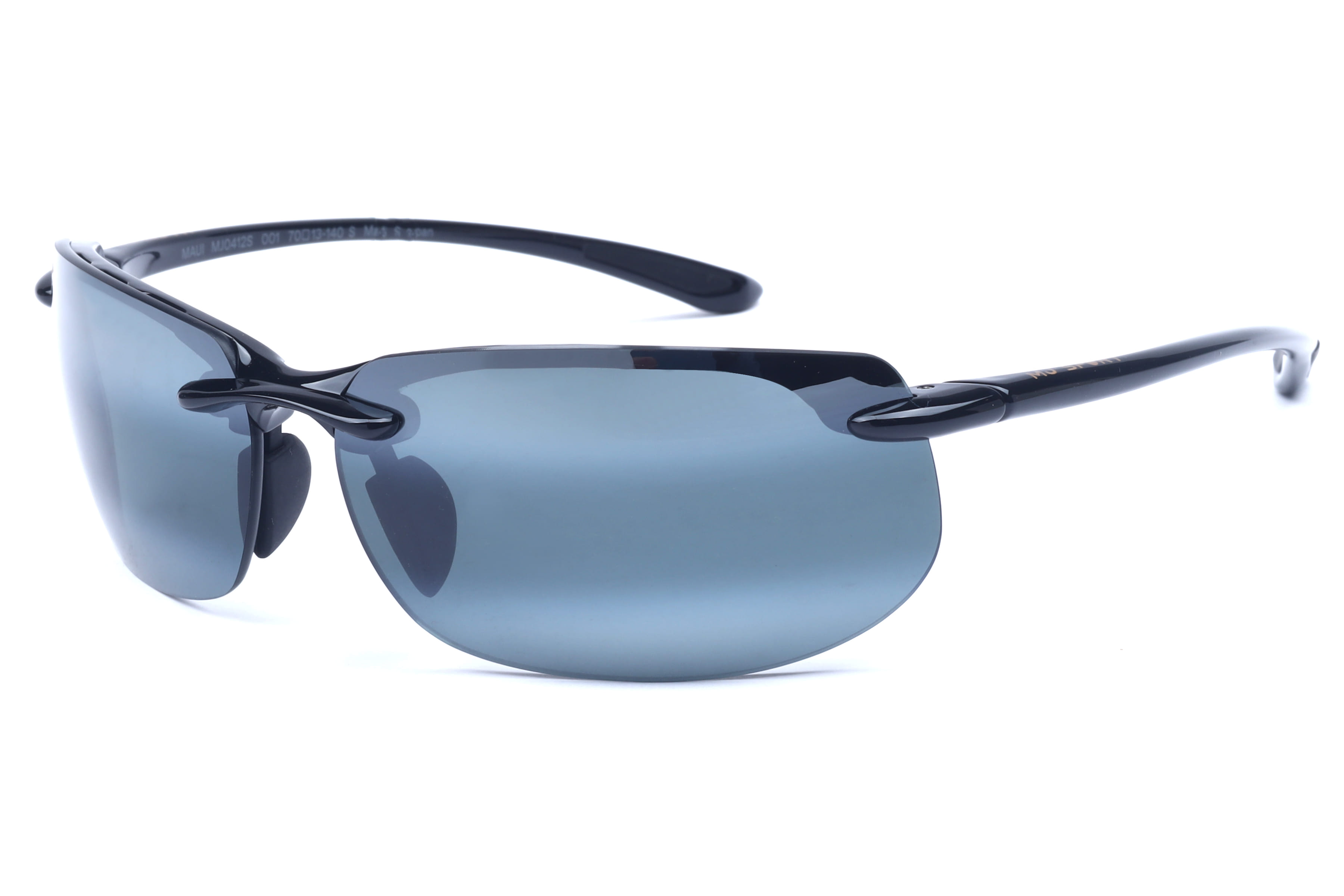 Maui Jim 412 Sunglass Black Male RimLess Shell Sunglass — Black frame — view 1