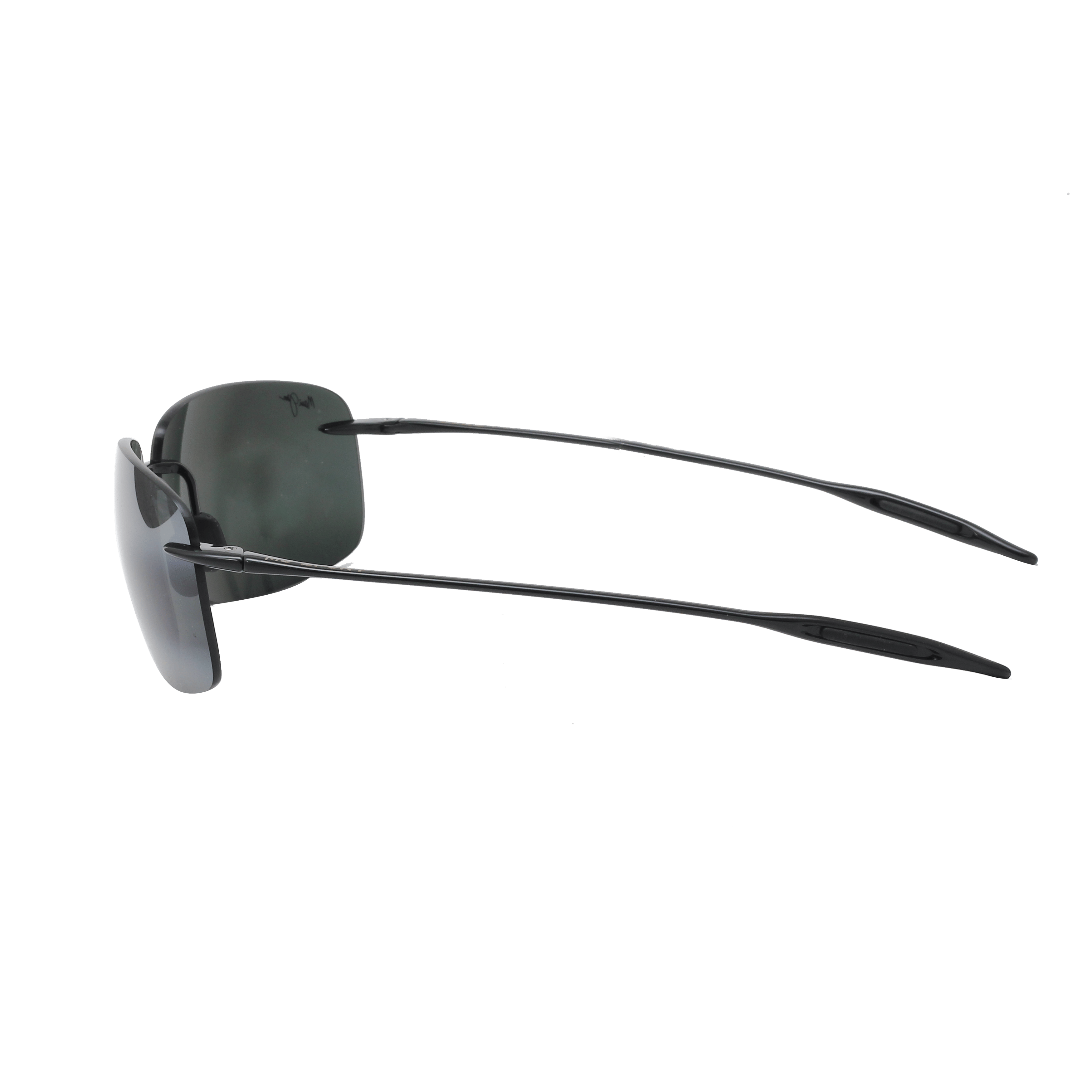 Maui Jim 422 Sunglass Black Male RimLess Shell Sunglass — Black frame — view 3