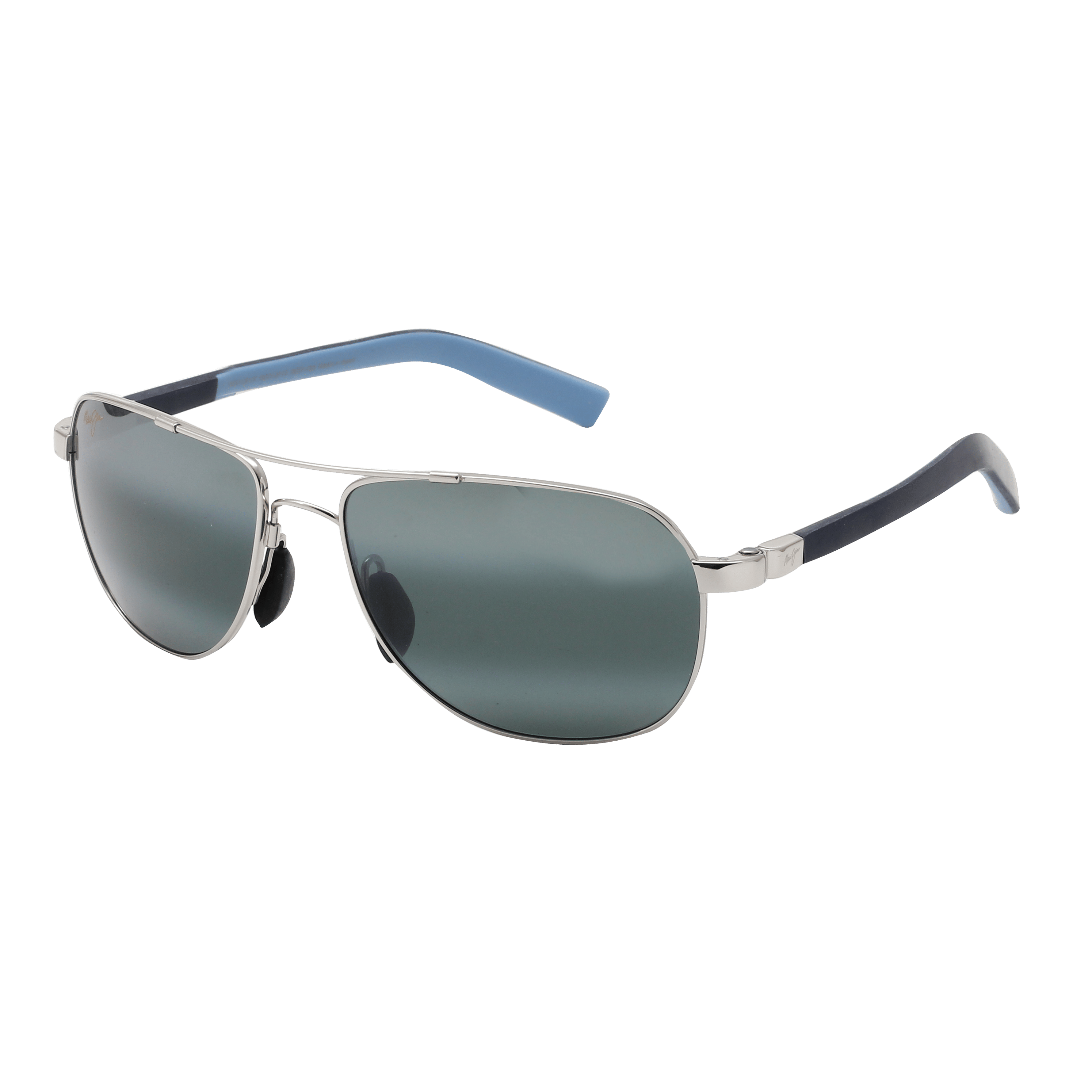 Maui Jim MJ-327 Sunglass Silver Male Full Rubber Sunglass — Silver frame — alternate view