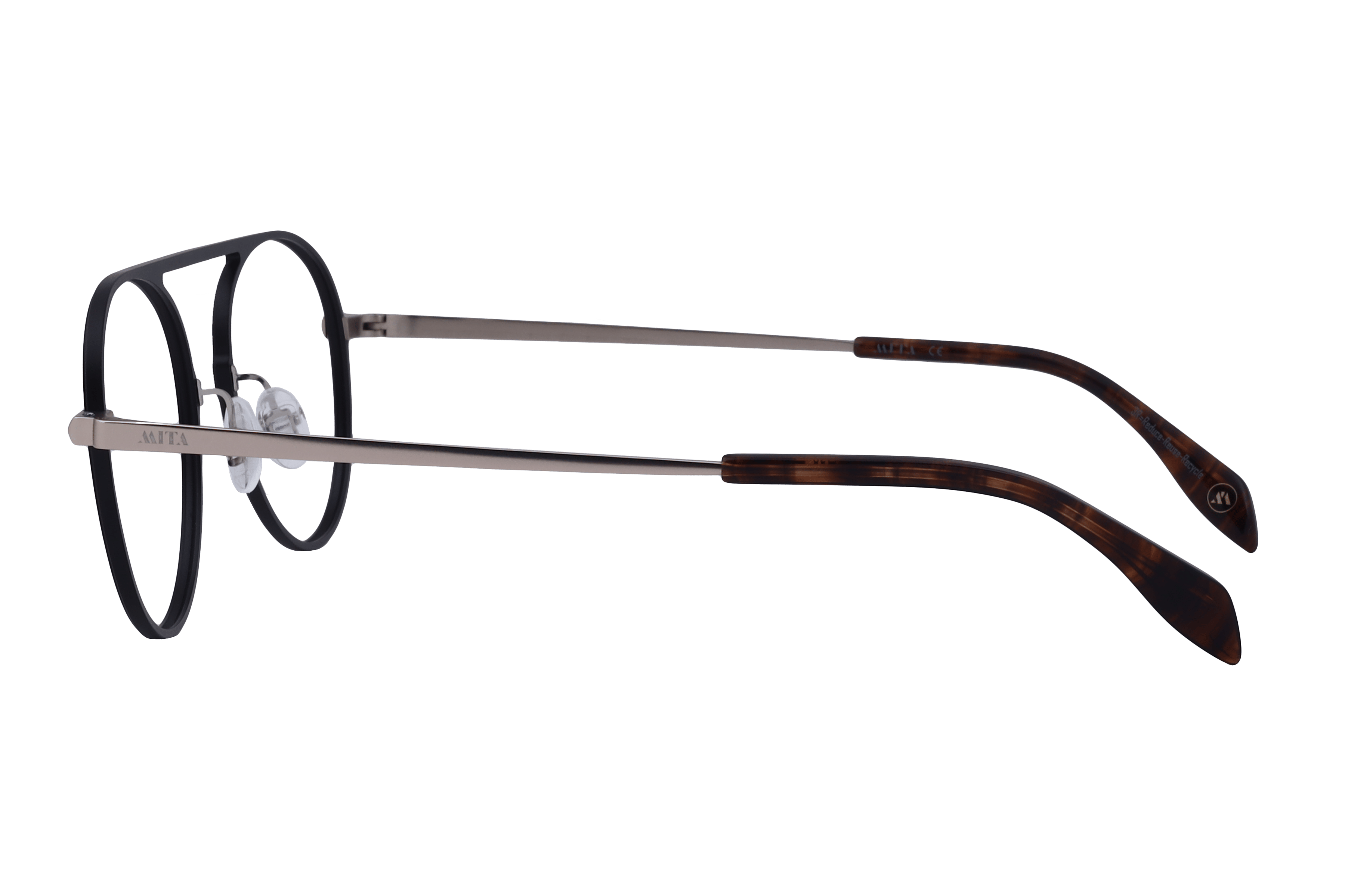 Mita MIO1016 Frame Matt Black Male Full Metal Frame — Matt Black frame — view 3