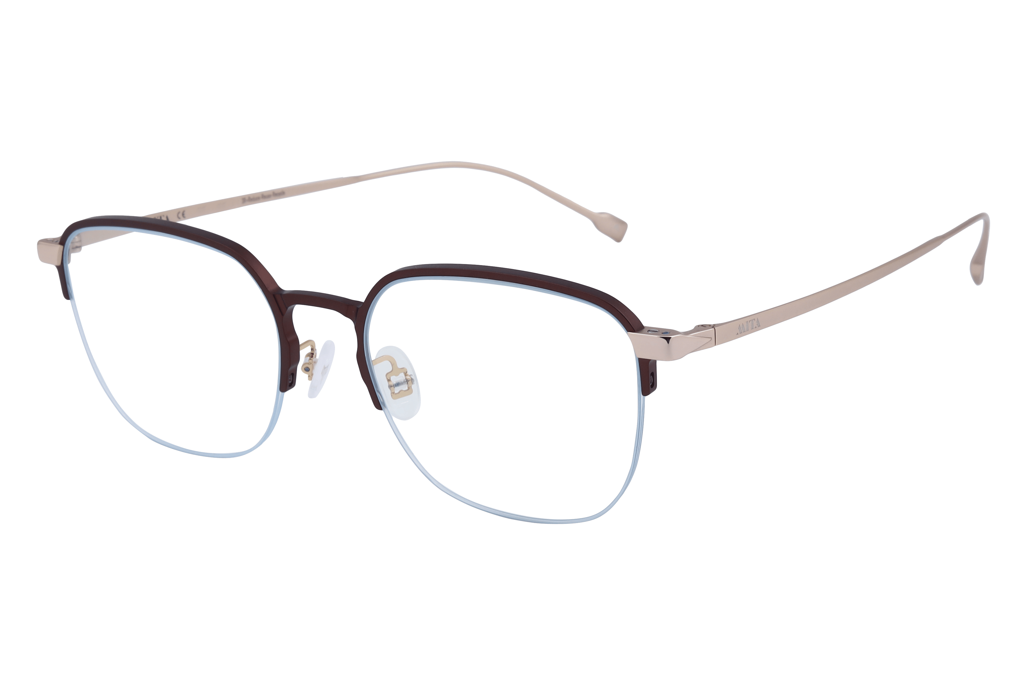 Mita MIO1017 Frame Brown Male Supra Metal Frame — Brown frame — alternate view
