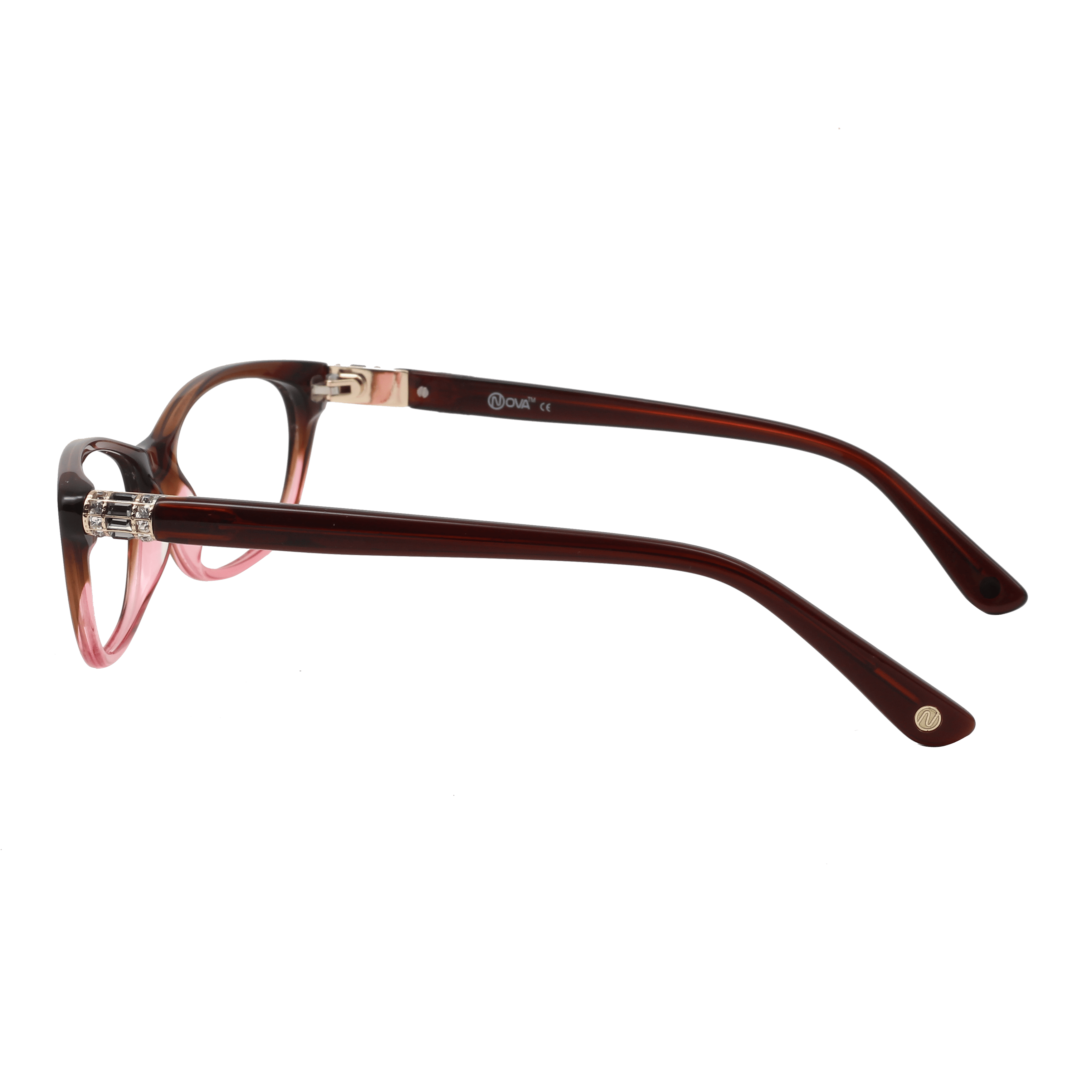 Nova NVF4117 Frame Brown Female Full Shell Frame — view 3