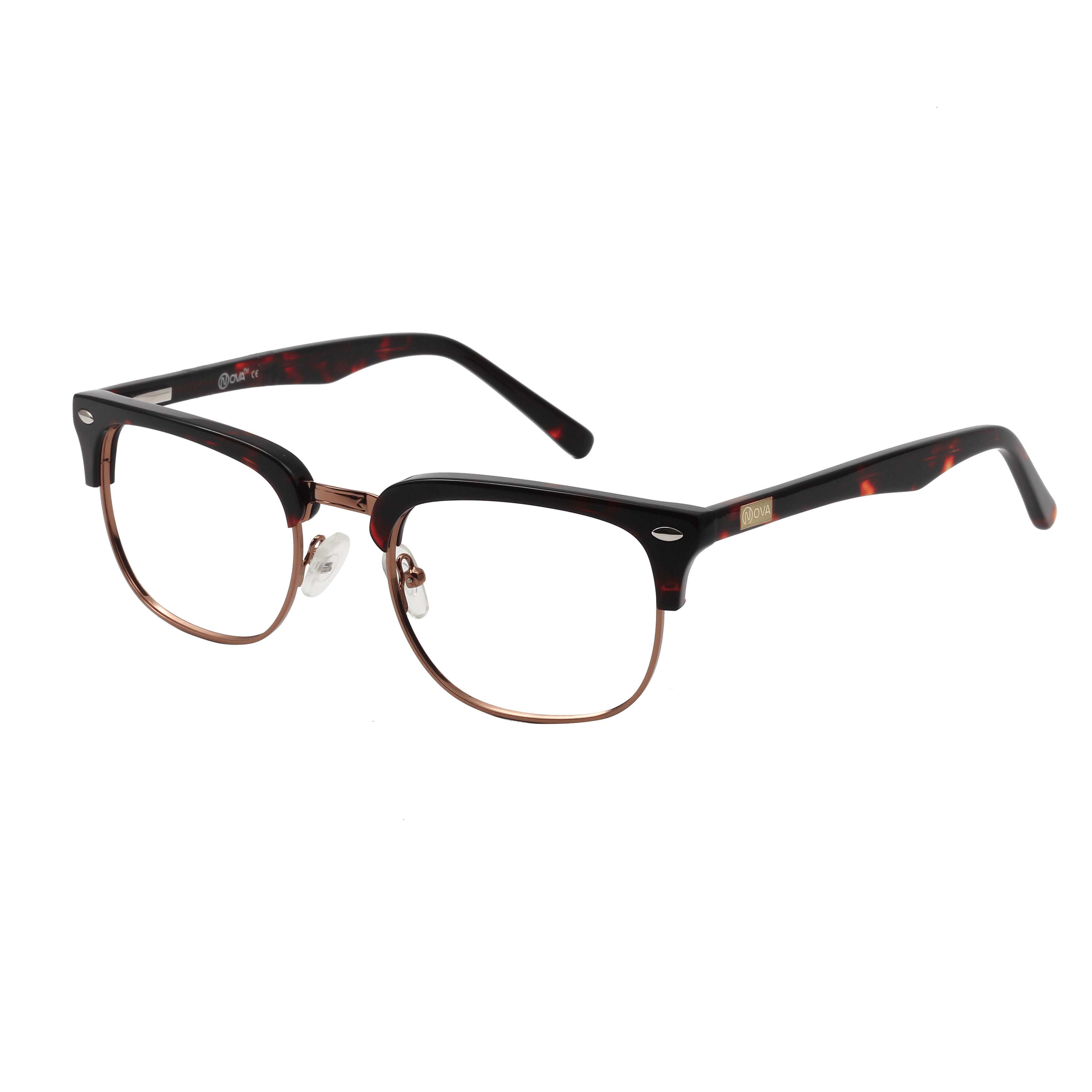 Nova NVF2917 Frame Brown Male Full Shell — Silver frame