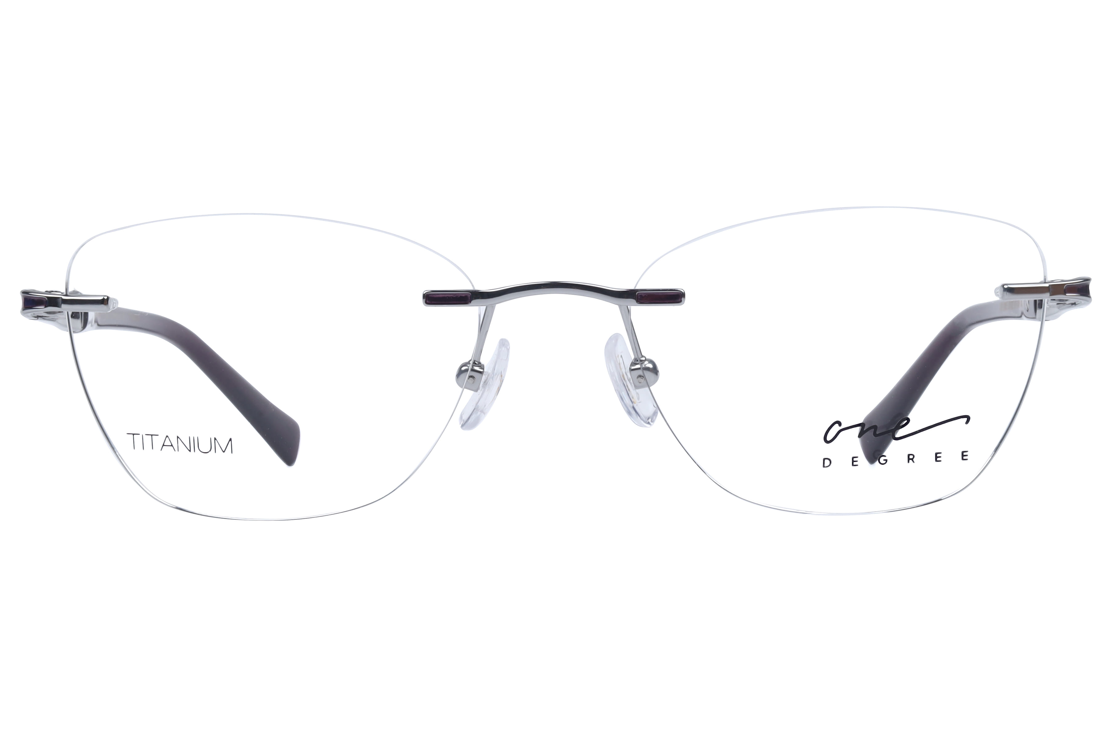 One Degree OD2003 Frame Silver Female RimLess Titanium — Silver frame