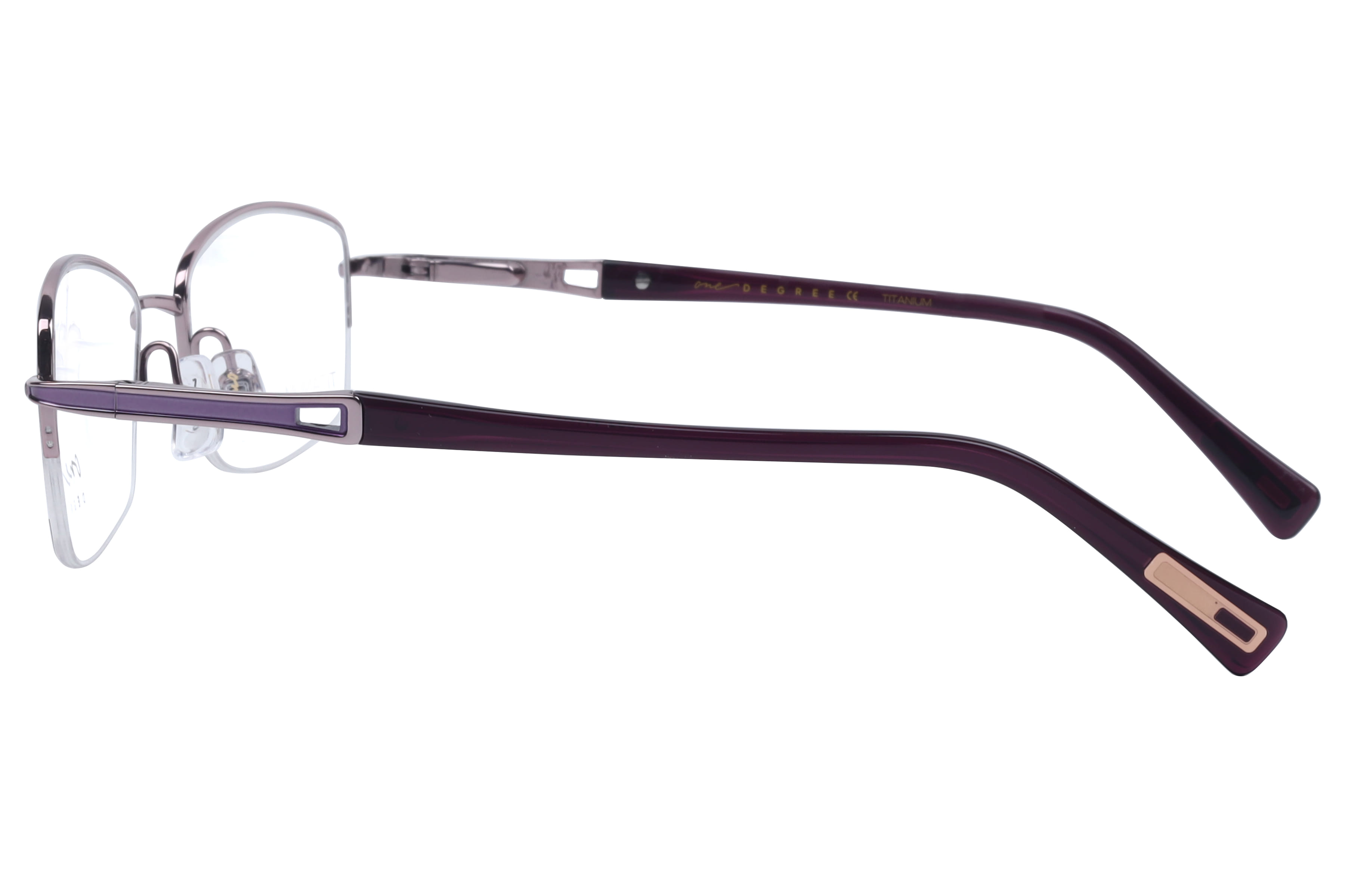 One Degree OD5002 Frame Pink Female Supra Titanium Frame — Pink frame — view 2