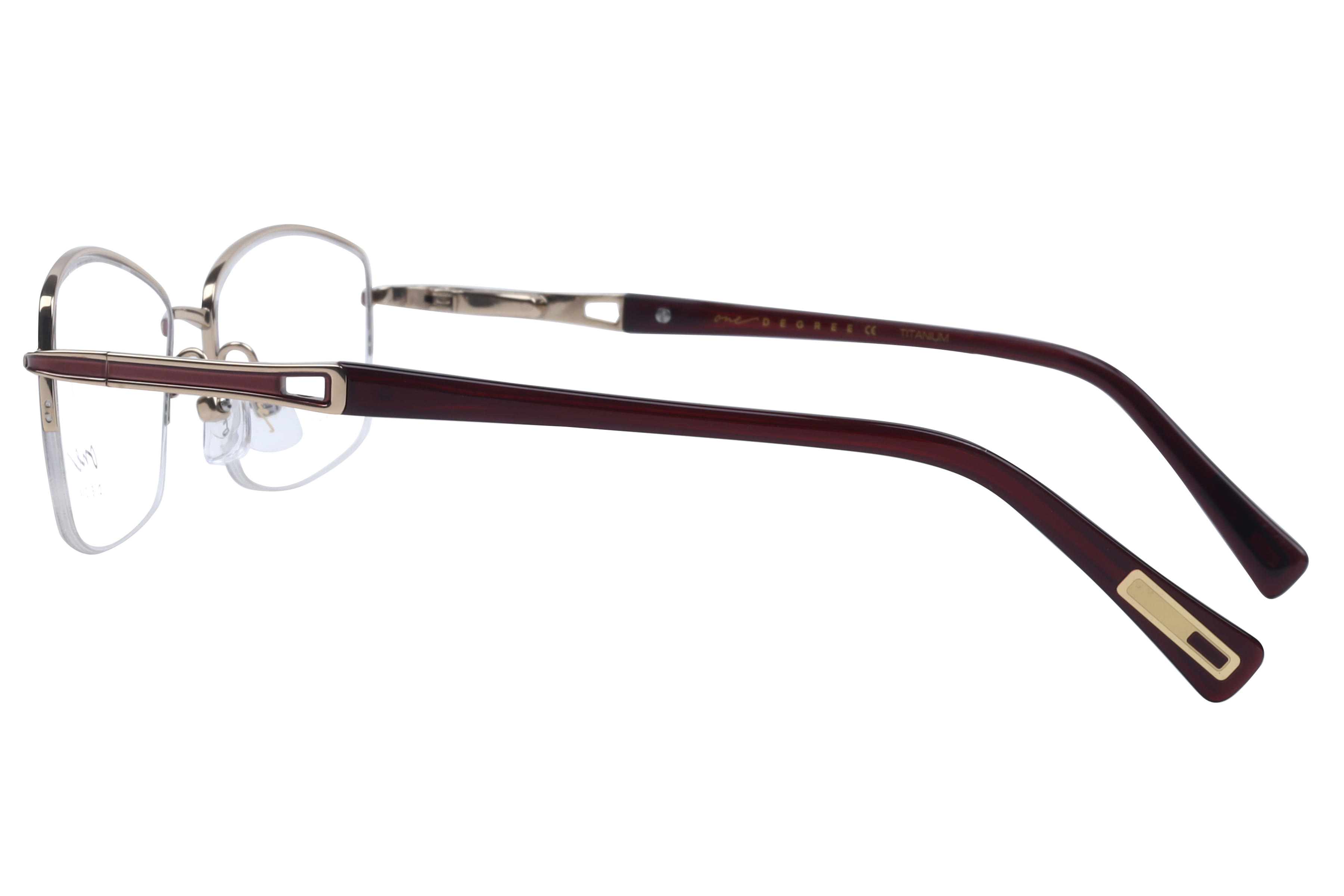 One Degree OD5002 Frame Maroon Female Supra Titanium Frame — Maroon frame — view 2