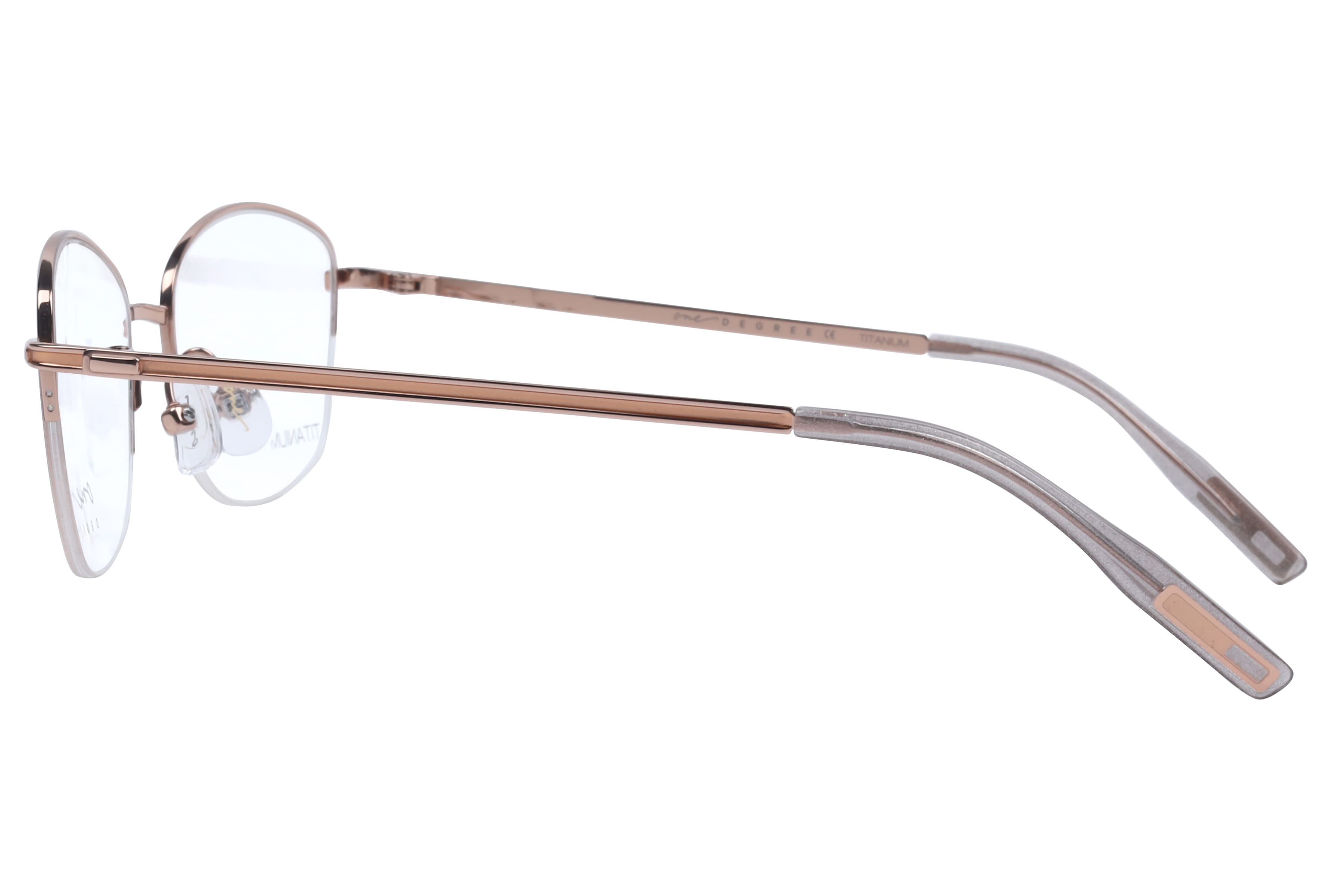 One Degree OD5001 Frame Rose Gold Female Supra Titanium Frame — Rose Gold frame — view 2