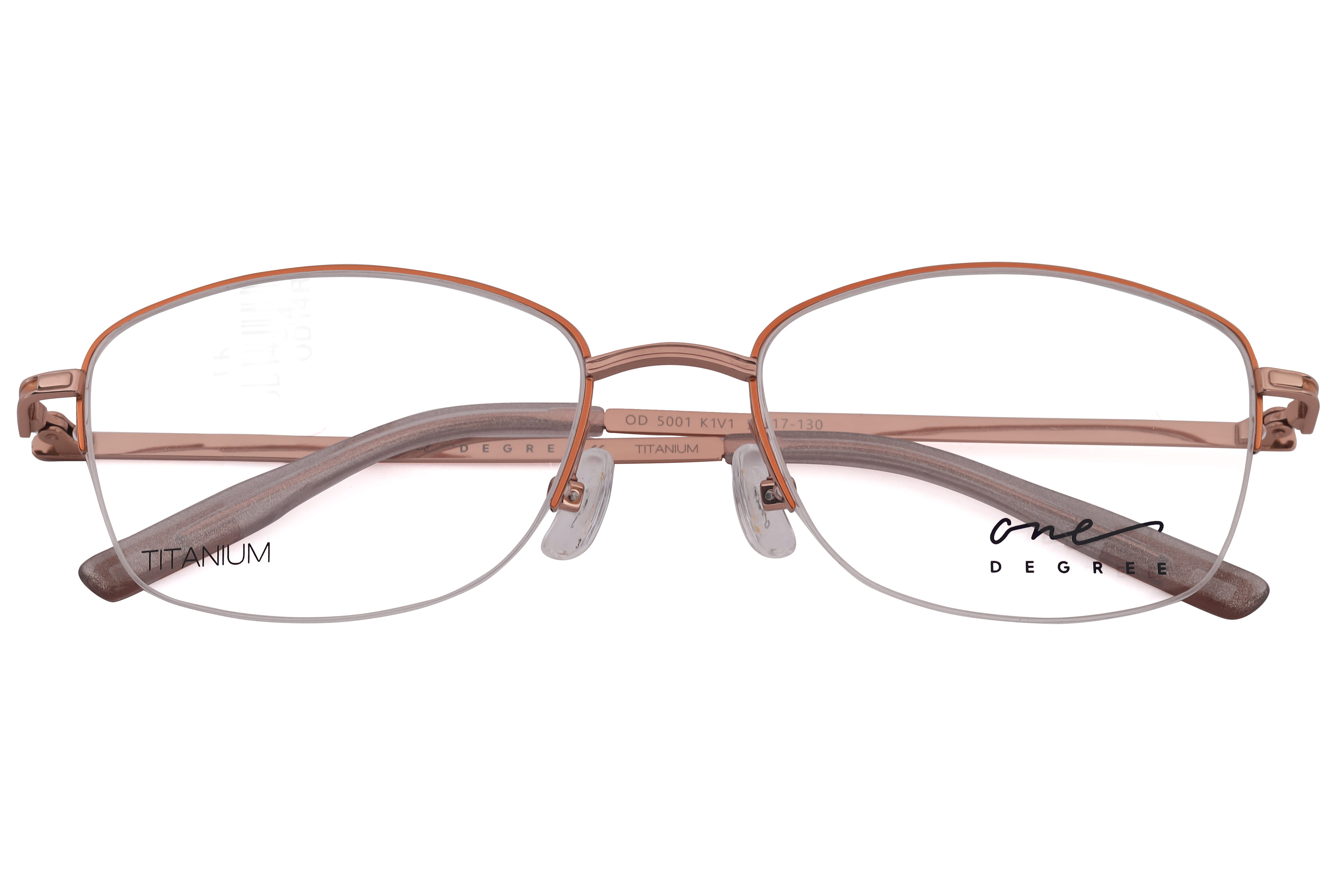One Degree OD5001 Frame Rose Gold Female Supra Titanium Frame — Rose Gold frame — view 3