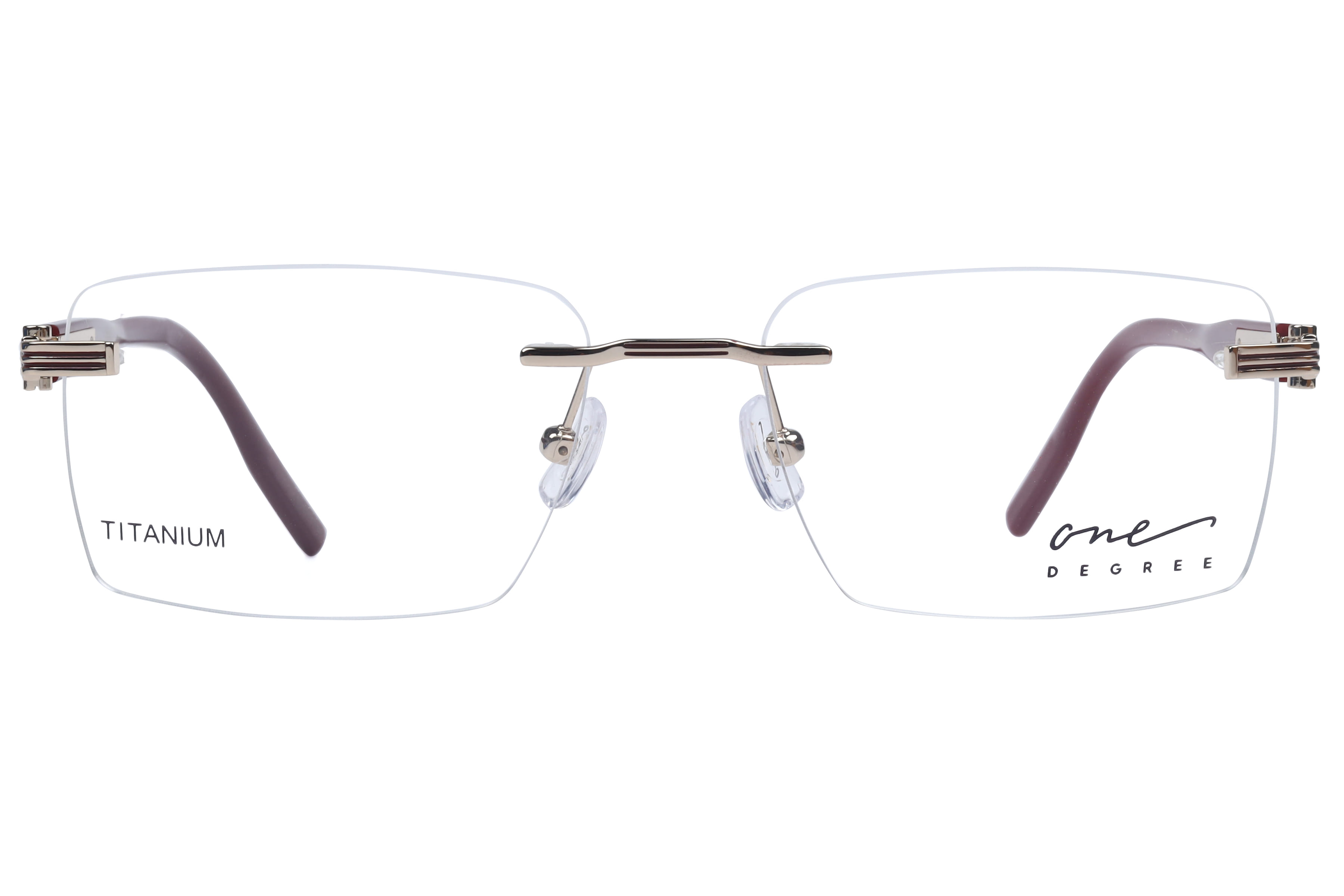 One Degree OD1008 Frame Gold Male RimLess Shell — Gold frame