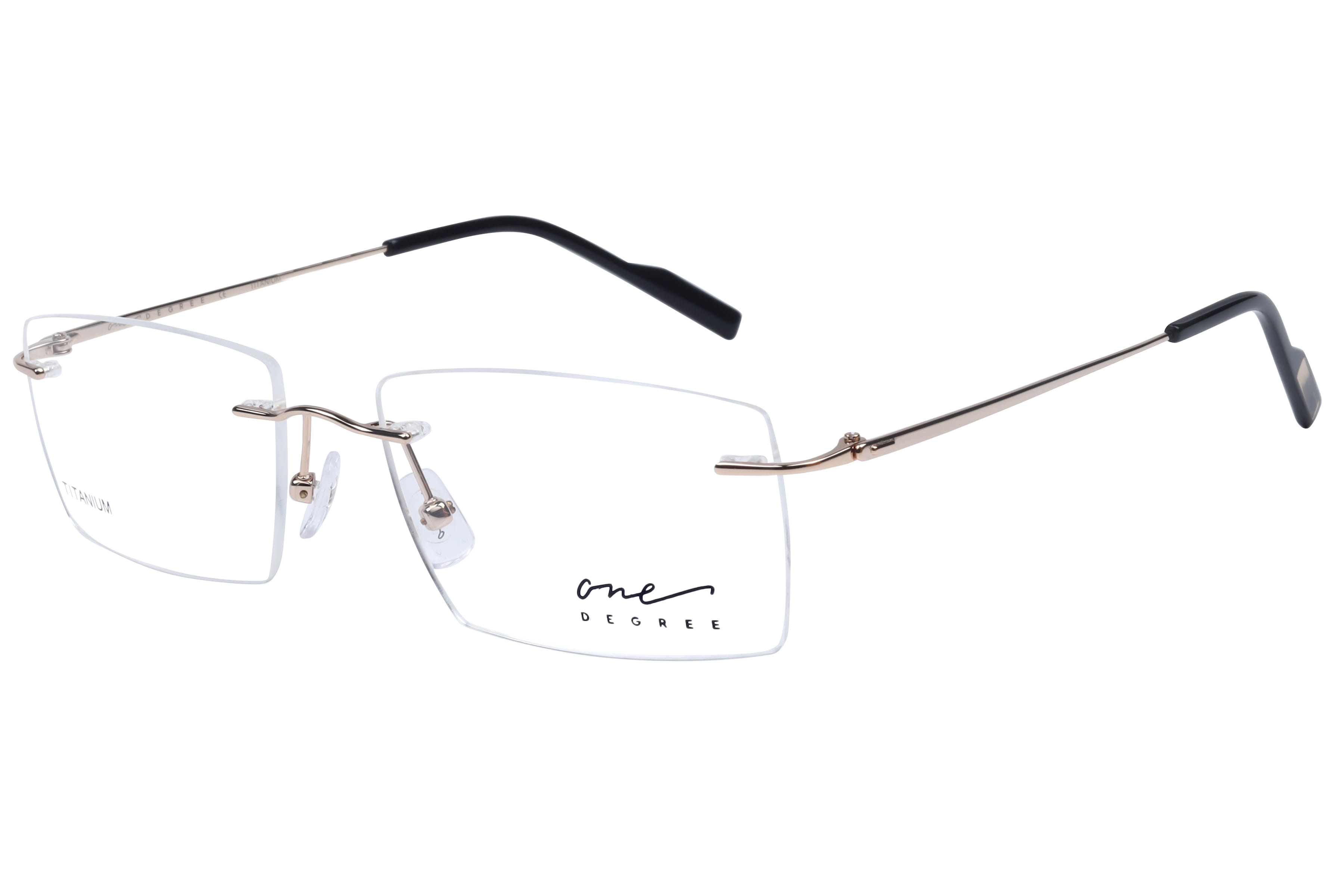 One Degree OD4008 Frame Gold Male RimLess Titanium — Gold frame