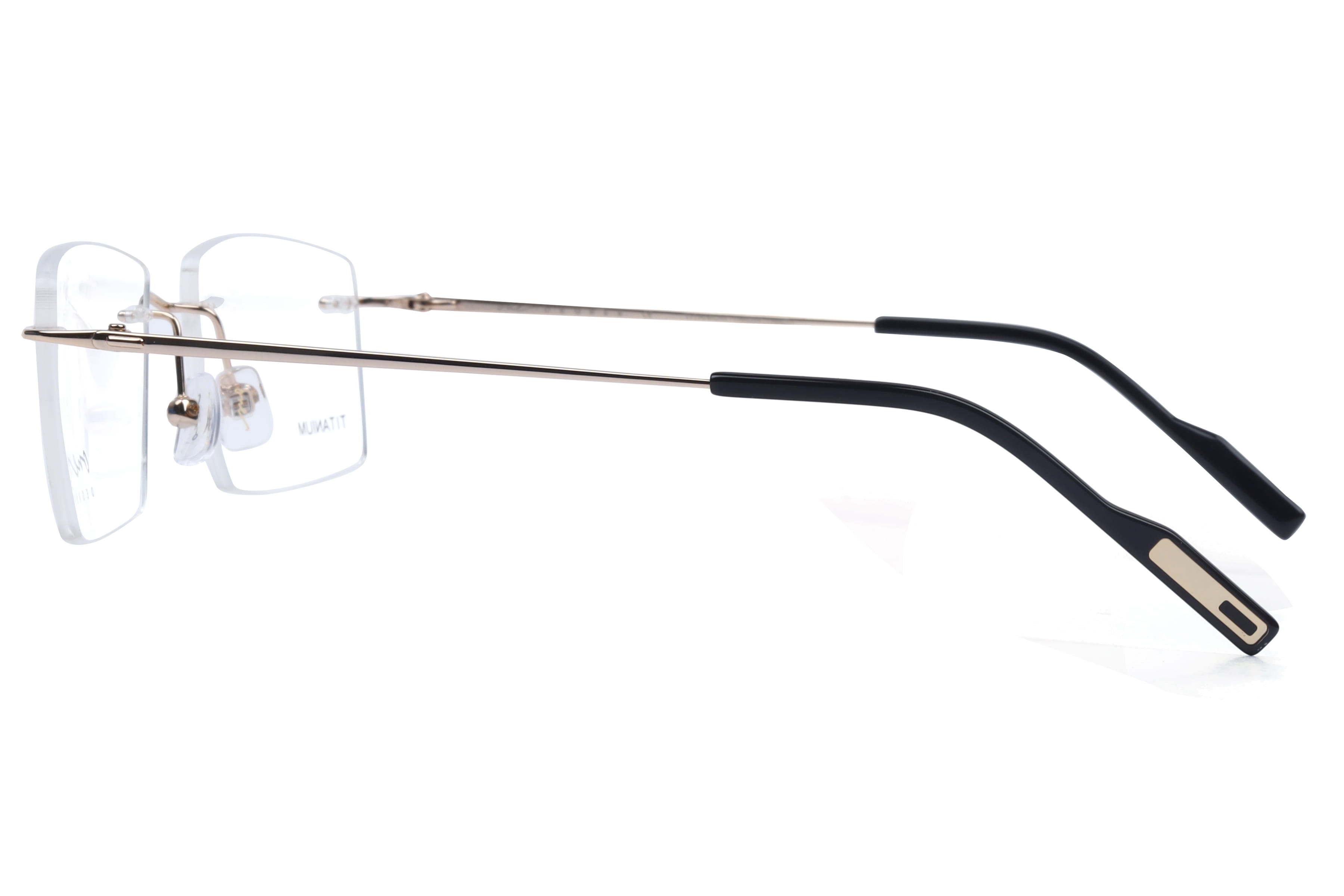 One Degree OD4008 Frame Gold Male RimLess Titanium Frame — Gold frame — view 2
