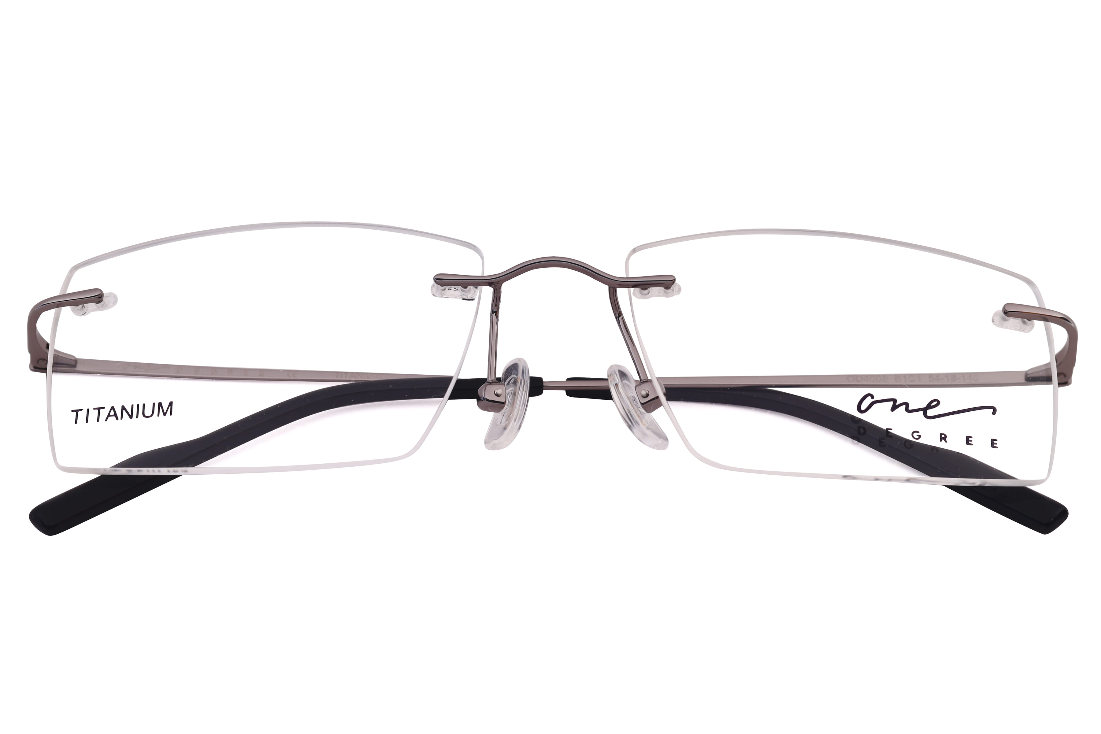 One Degree OD4008 Frame Gun Metal Male RimLess Titanium Frame — Gun Metal frame — view 3