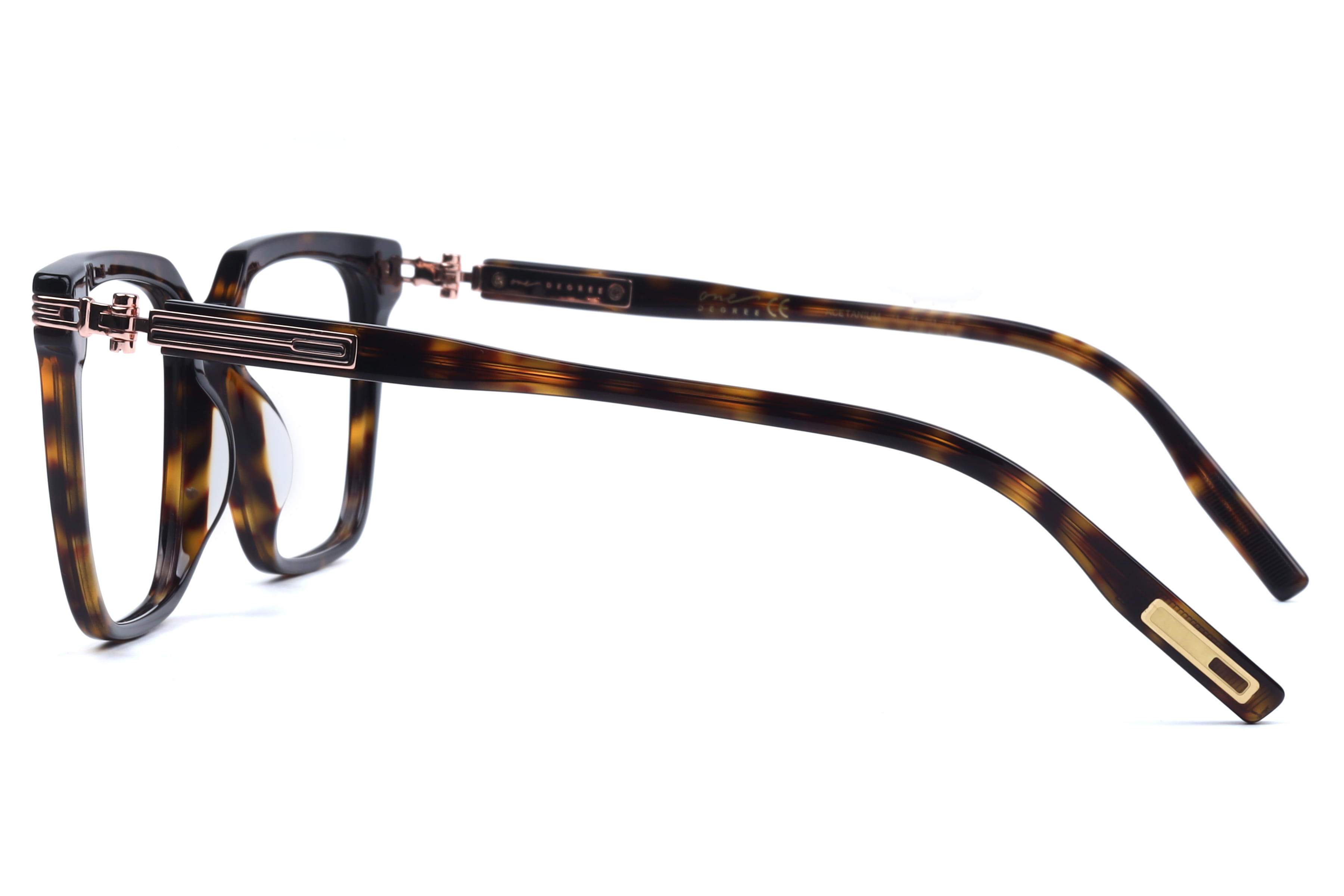 One Degree OD7003 Frame Havana Male Full Titanium Frame — Havana frame — view 3