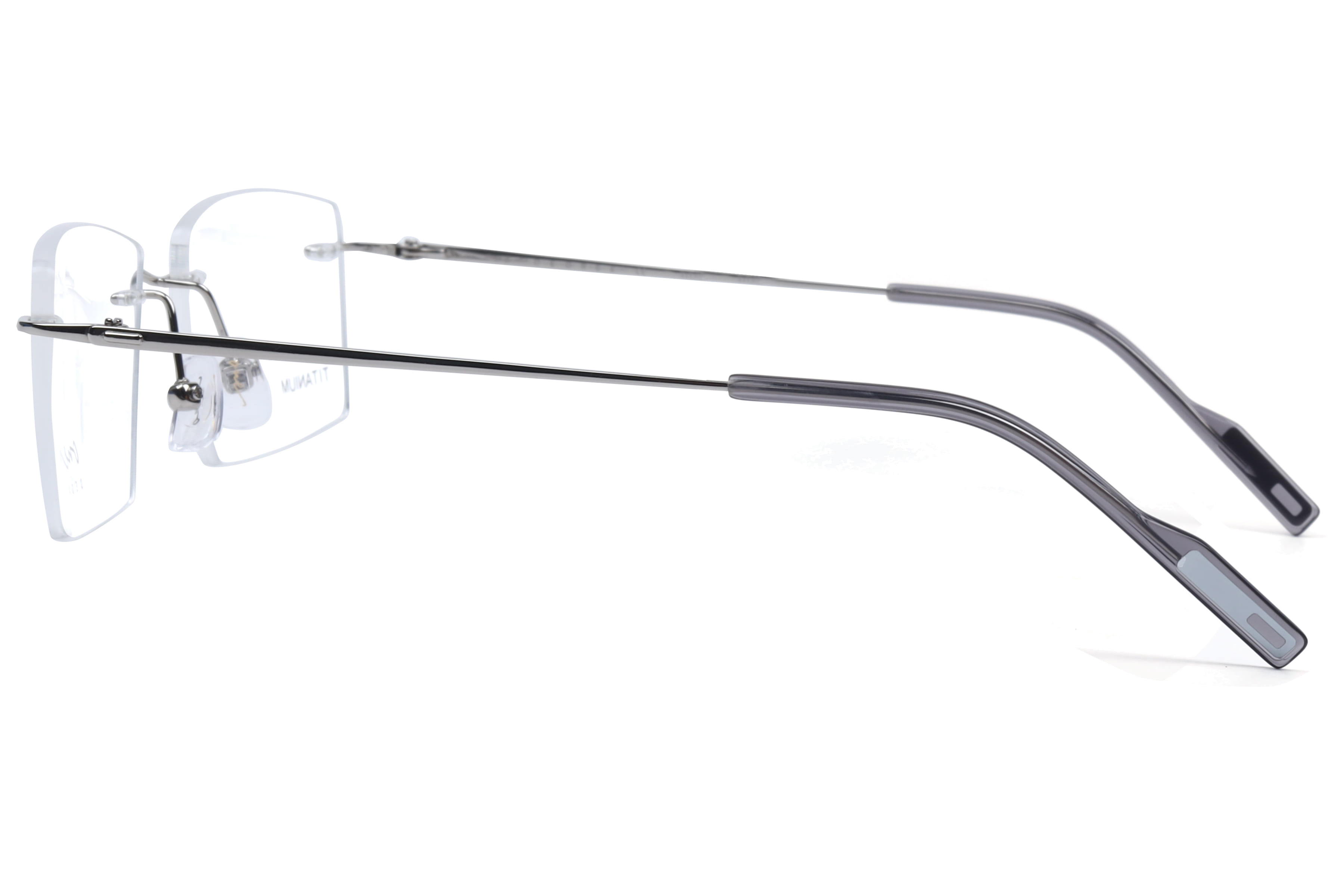 One Degree OD4008 Frame Silver Male RimLess Titanium Frame — Silver frame — view 2
