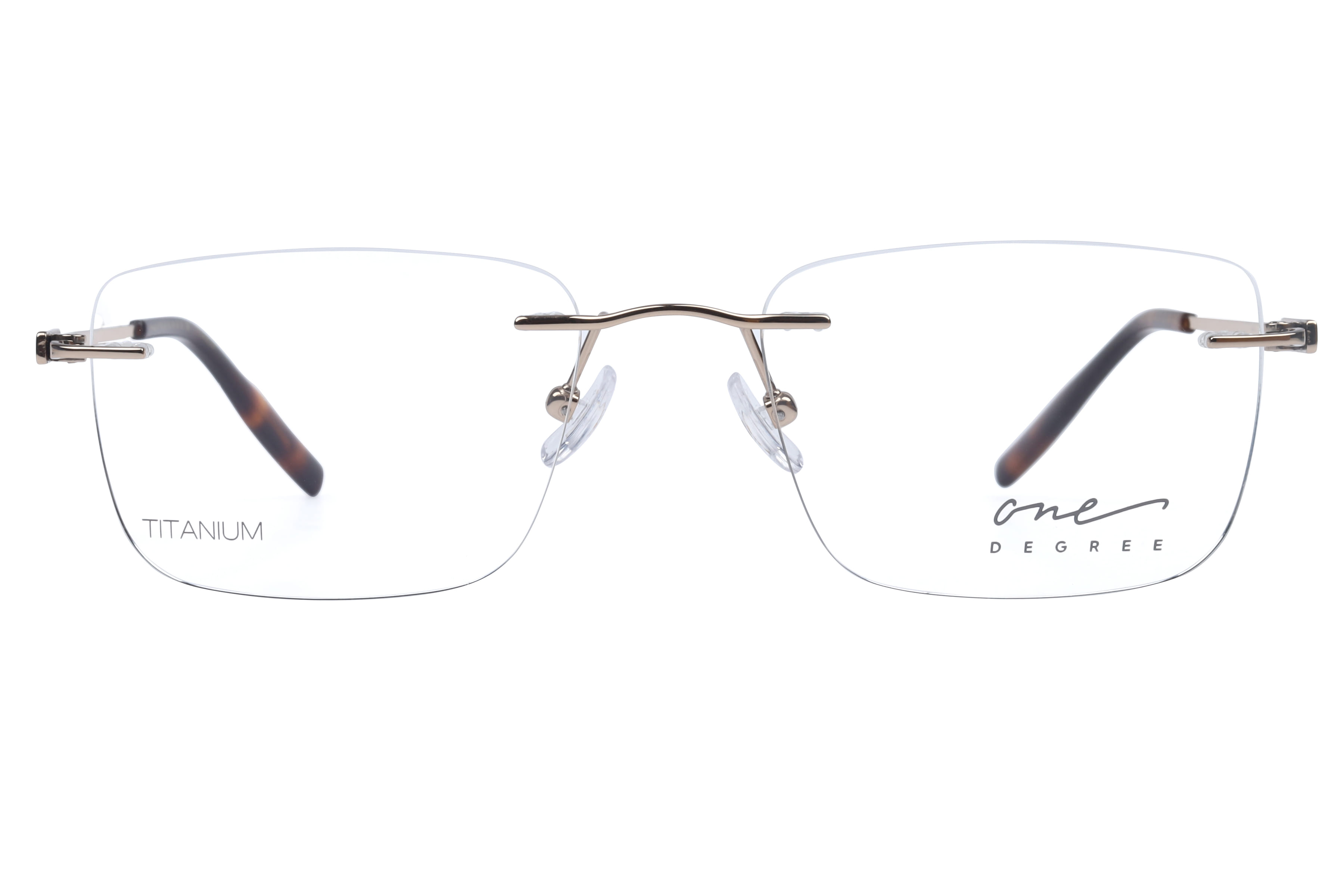 One Degree OD1003 Frame Gold Male RimLess Titanium — Gold frame