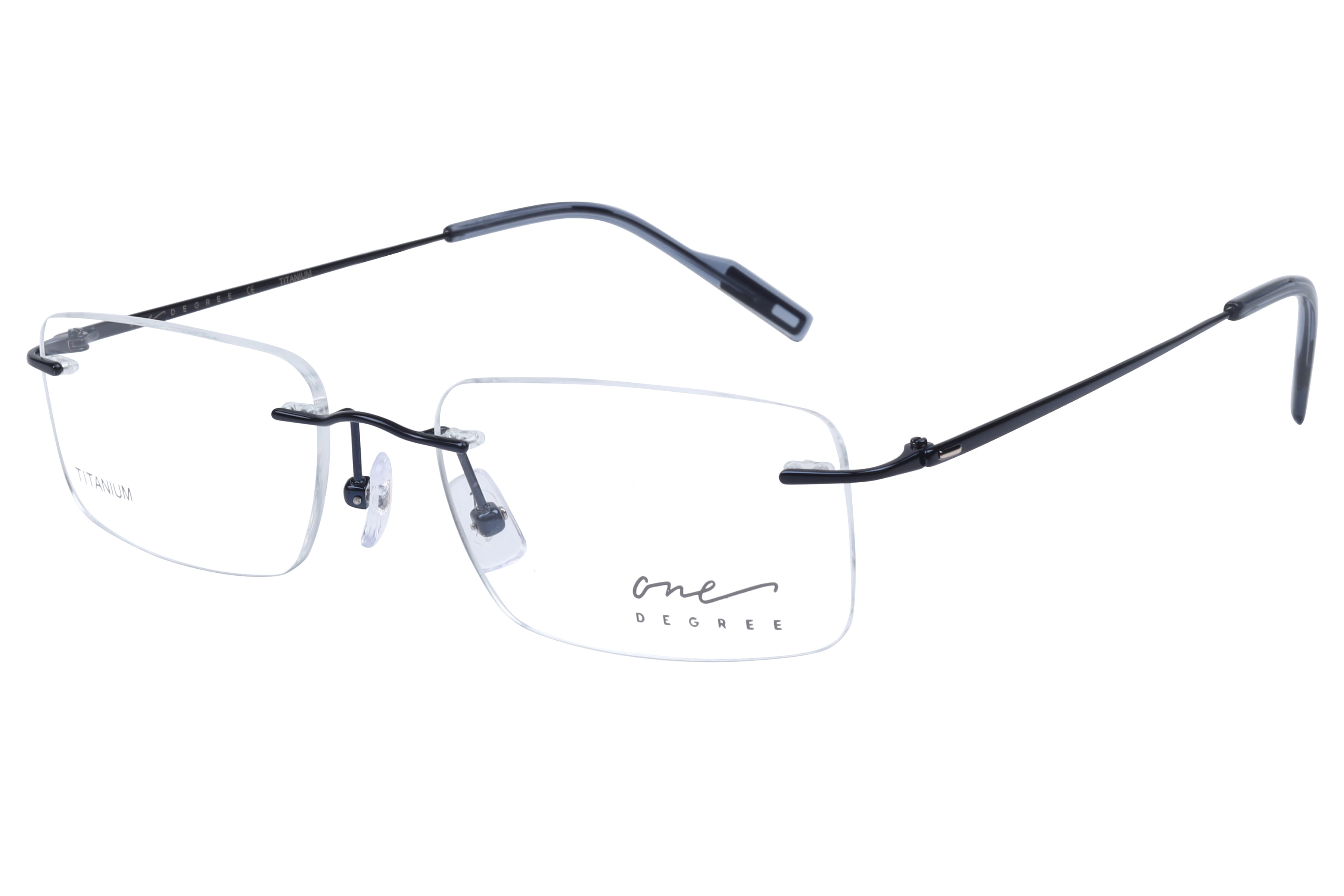 One Degree OD6002 Frame Blue Unisex RimLess Titanium Frame — Blue frame — view 1