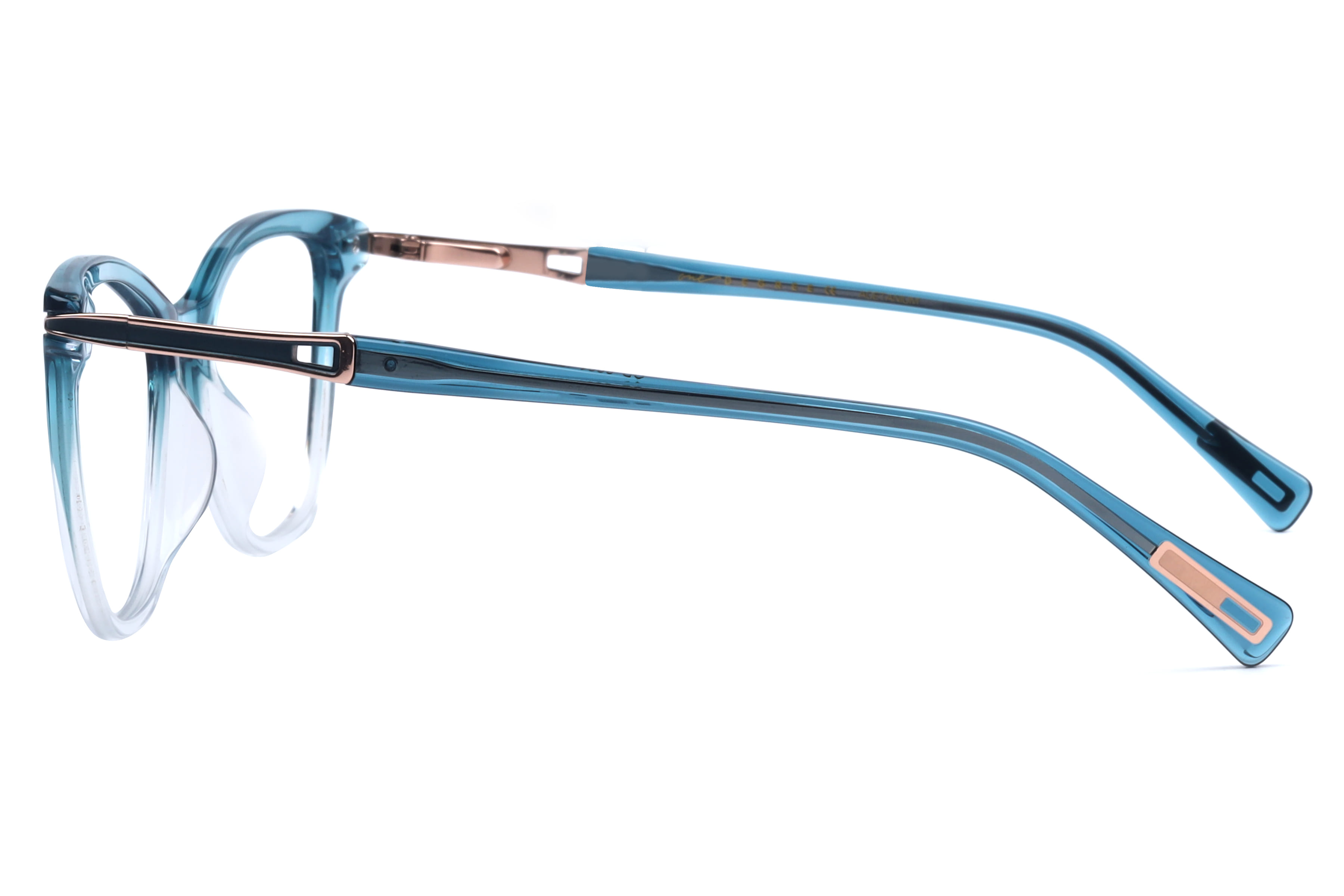 One Degree OD8001 Frame Transparent Blue Female Full Titaniu Frame — Transparent Blue frame — view 3