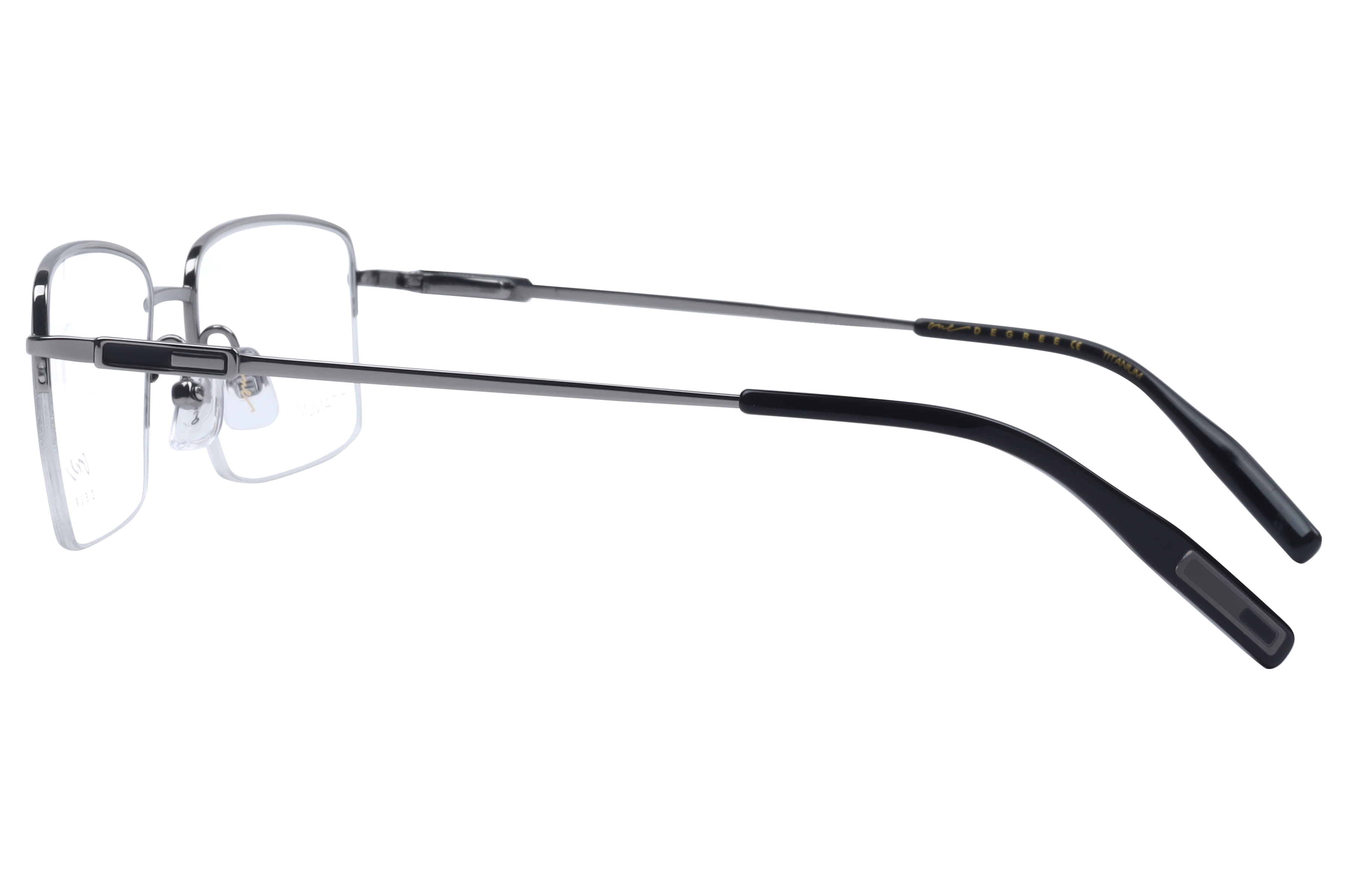 One Degree OD4004 Frame Gun Metal Male Supra Titanium Frame — Gun Metal frame — view 3