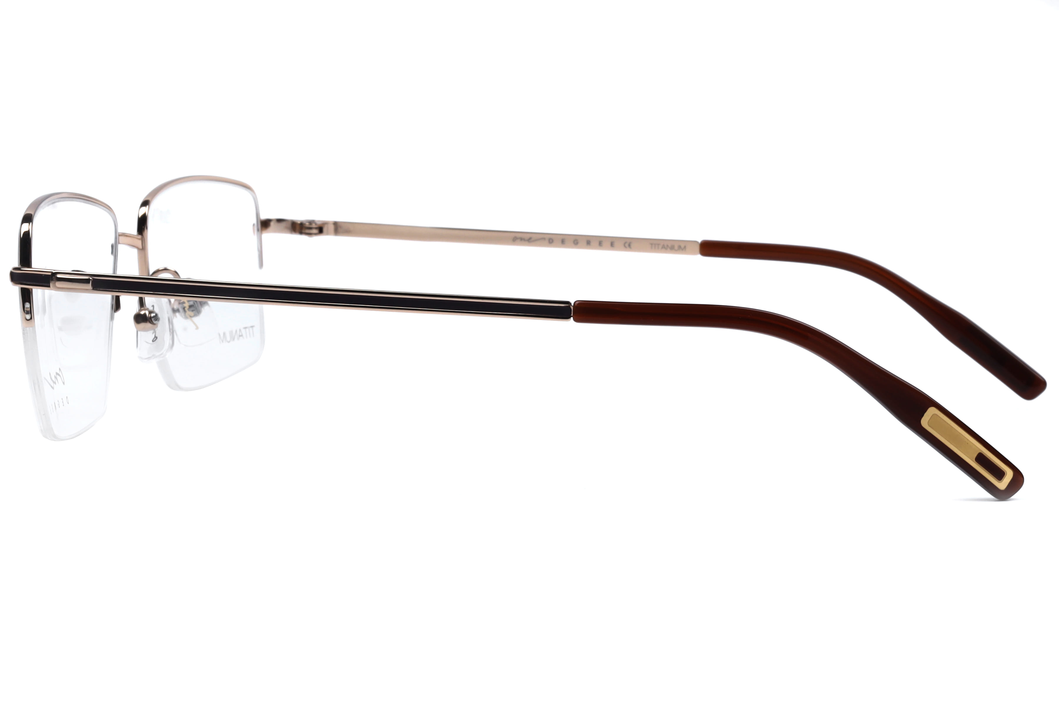 One Degree OD4003 Frame Gold Male Supra Titanium Frame — Gold frame — view 3