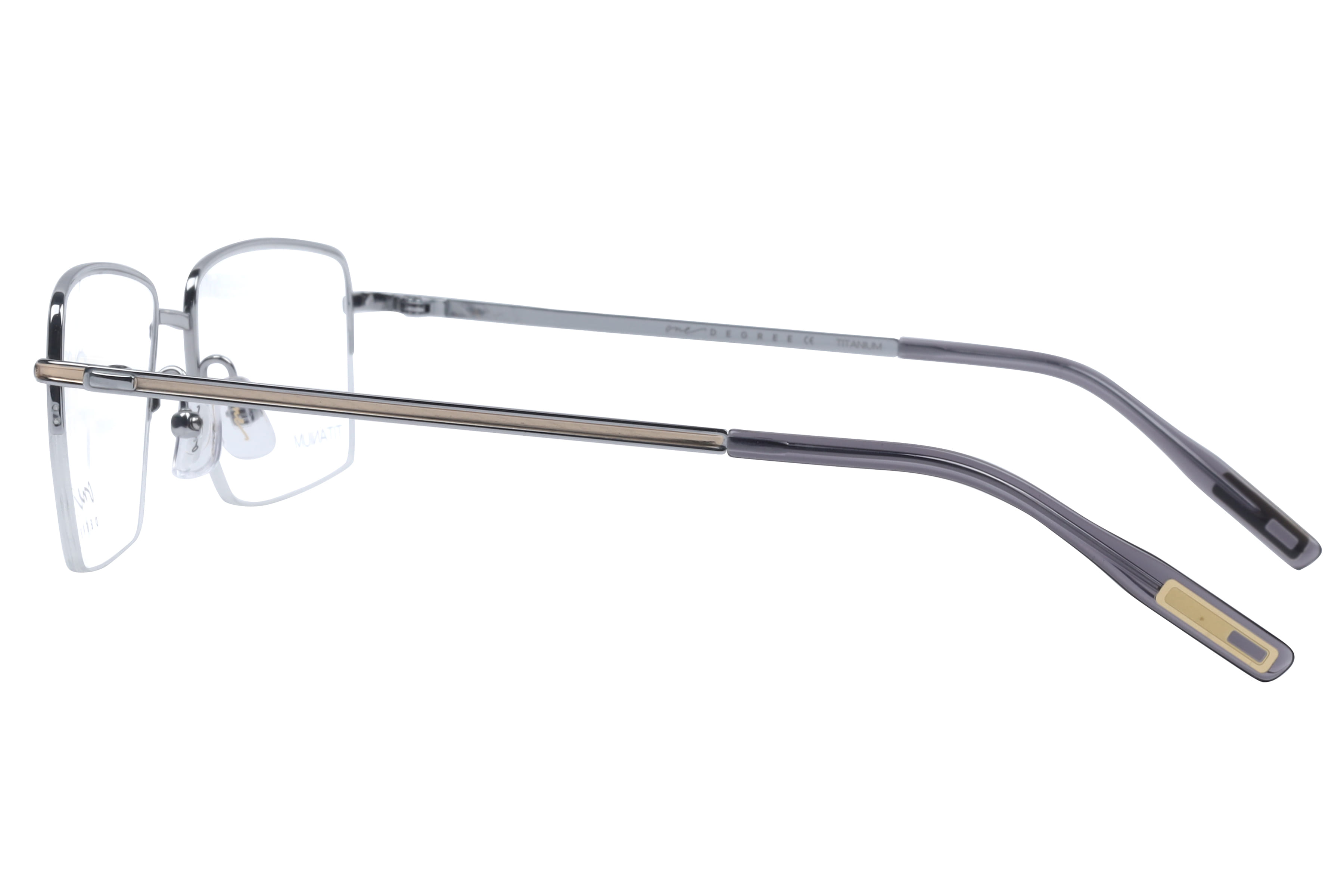 One Degree OD4003 Frame Silver Male Supra Titanium Frame — Silver frame — view 2
