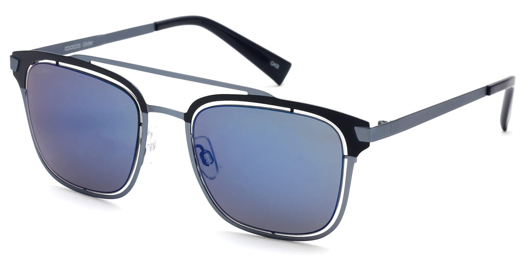 Coolers S0518C Sunglass Blue Male Full Metal Sunglass — Blue frame — view 2
