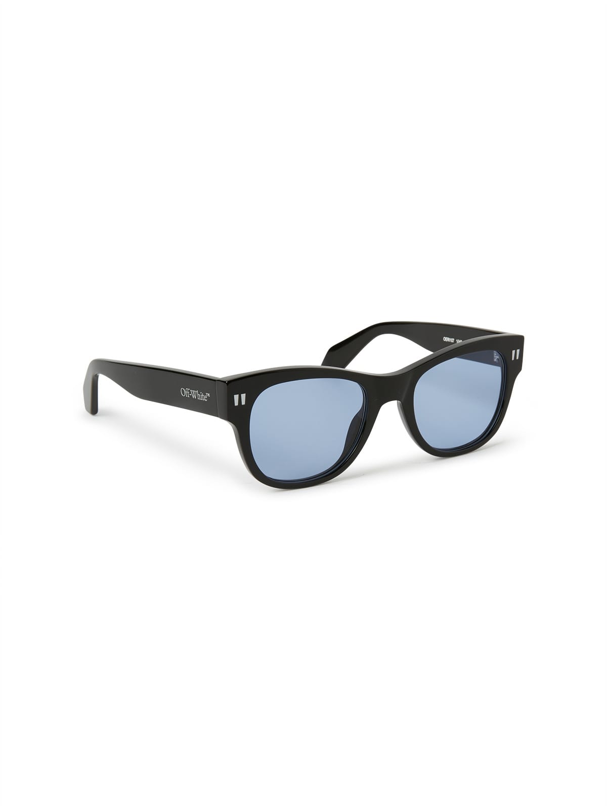 Off White OERI107 Sunglass Black Male Full Shell Sunglass — Black frame — view 2