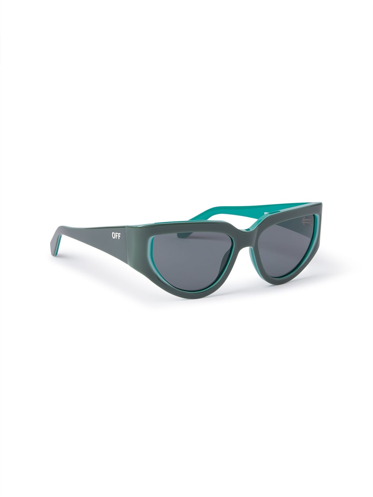 Off White OERI116 Sunglass Green Female Full Shell Sunglass — Green frame — view 2