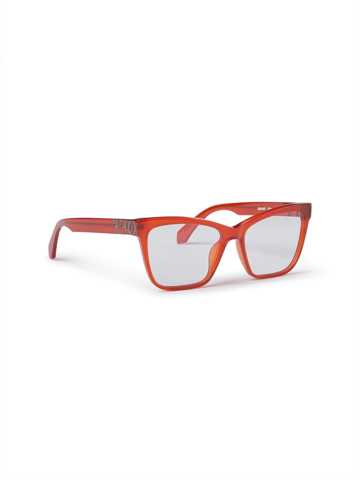 Off White OERJ067 Sunglass Red Female Full Shell Sunglass — Red frame — view 2