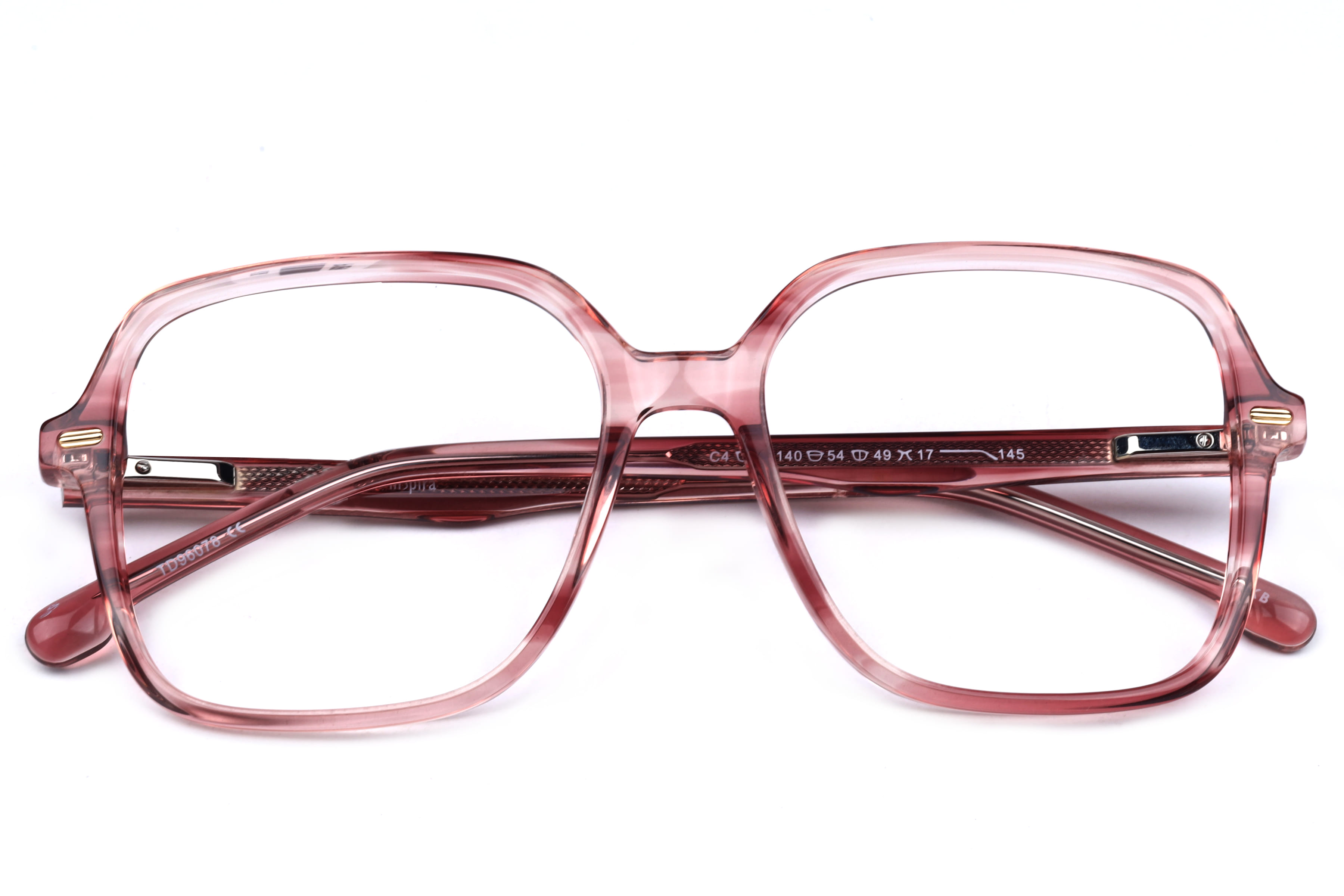 Inspira TD96078 Frame Transparent Pink Female Full Shell Frame — Transparent Pink frame — view 4