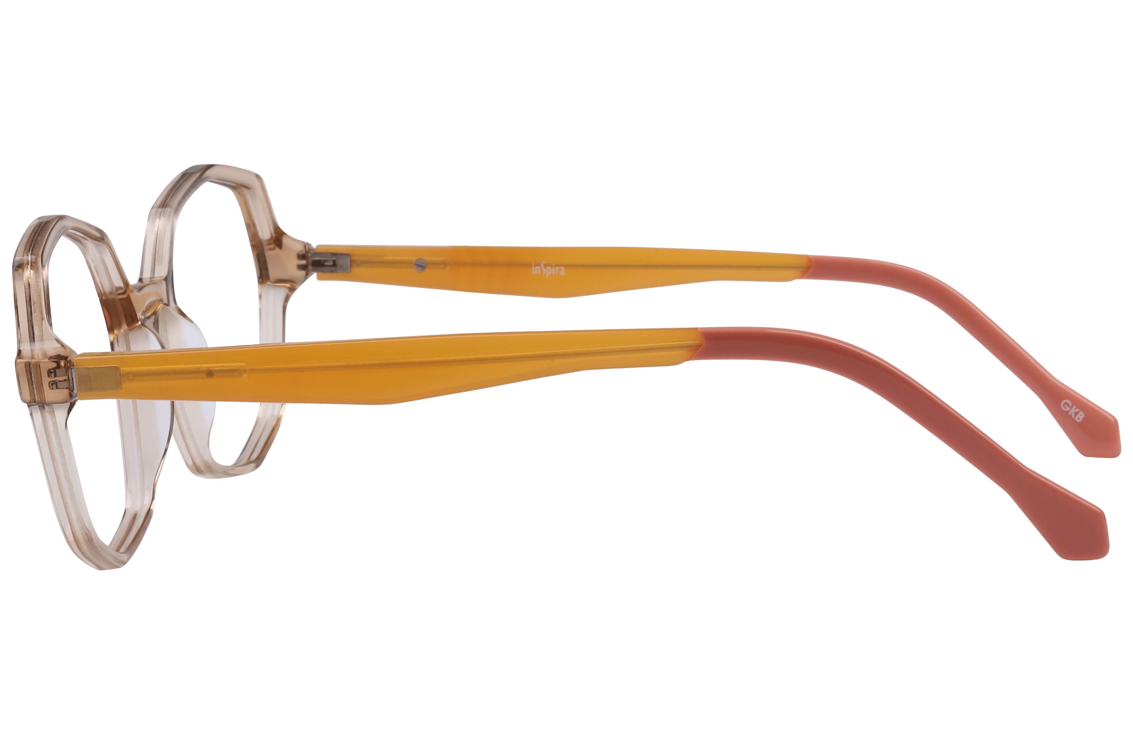Inspira VA5525 Frame Transparent Brown Female Full Shell Frame — Transparent Brown frame — view 3