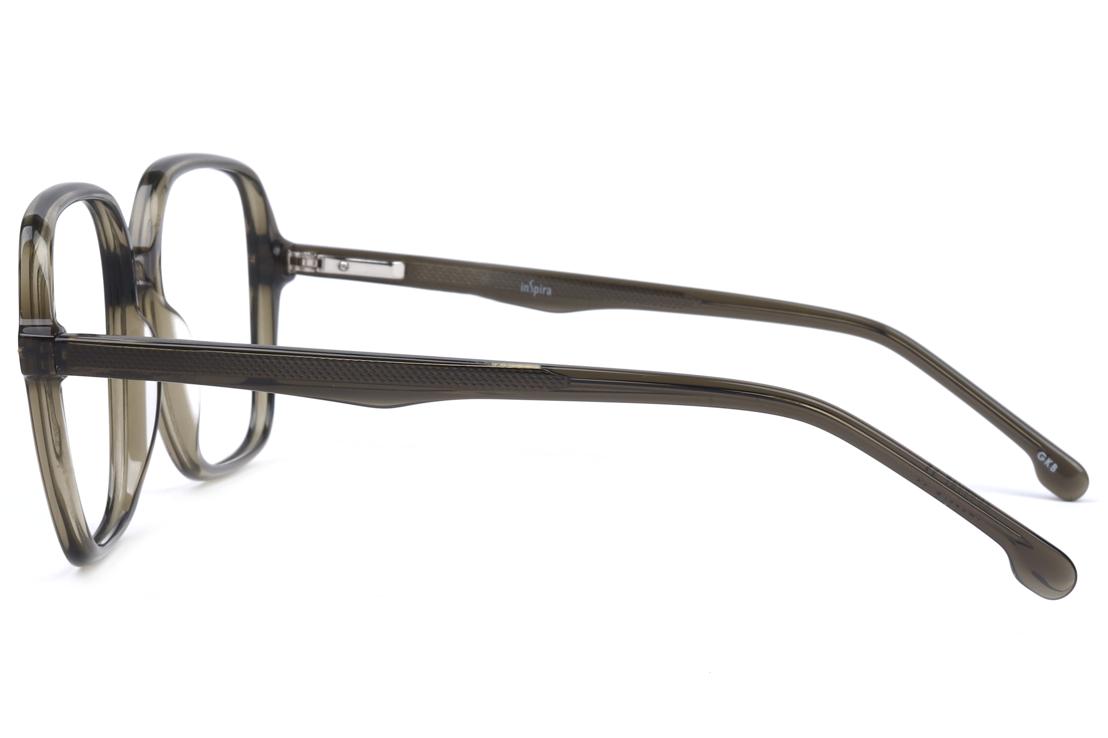 Inspira TD96078 Frame Transparent Olive Female Full Shell Frame — Transparent Olive frame — view 3