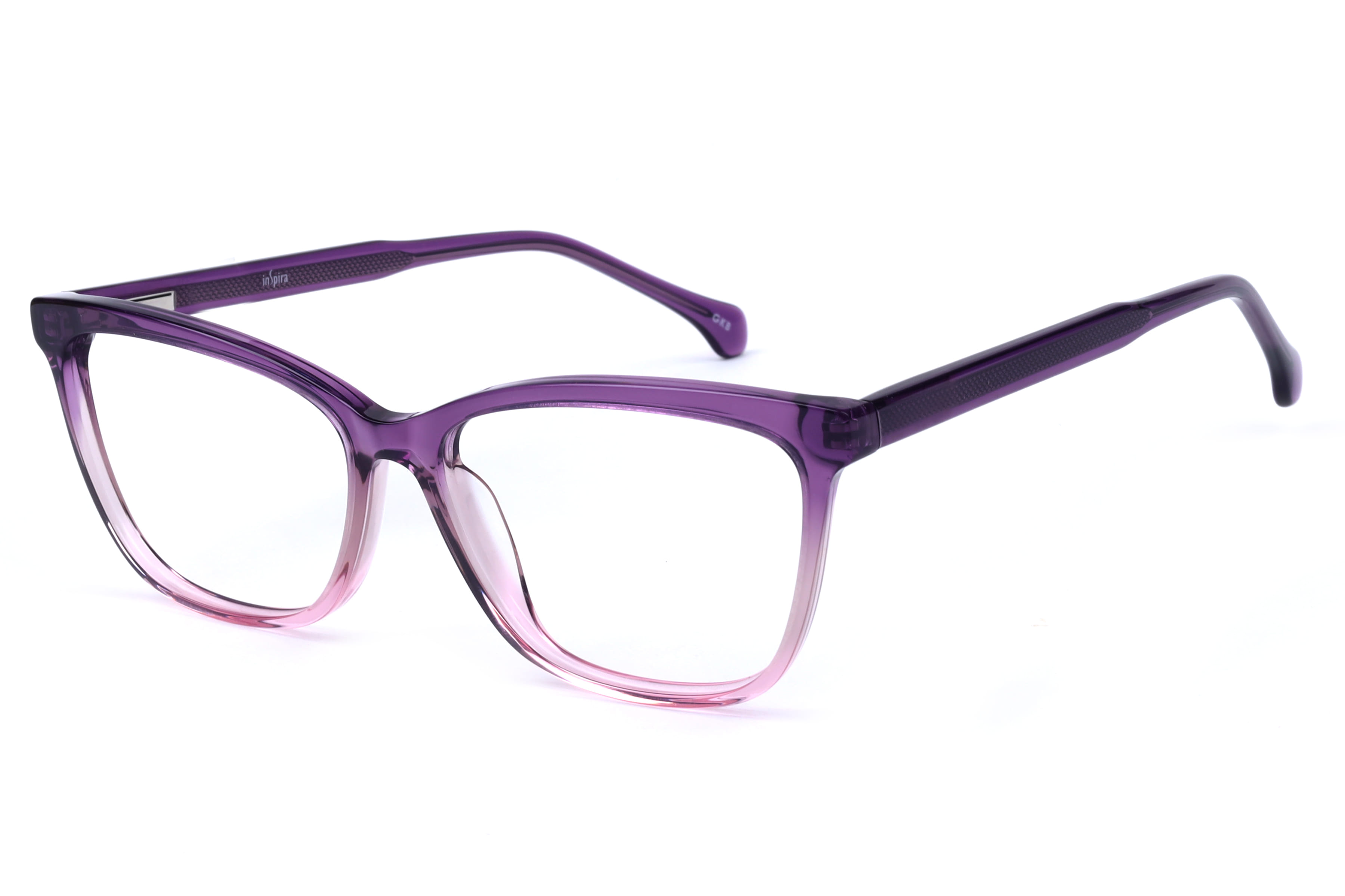 Inspira TD96082 Frame Transparent Violet Female Full Shell Frame — Transparent Violet frame — view 1