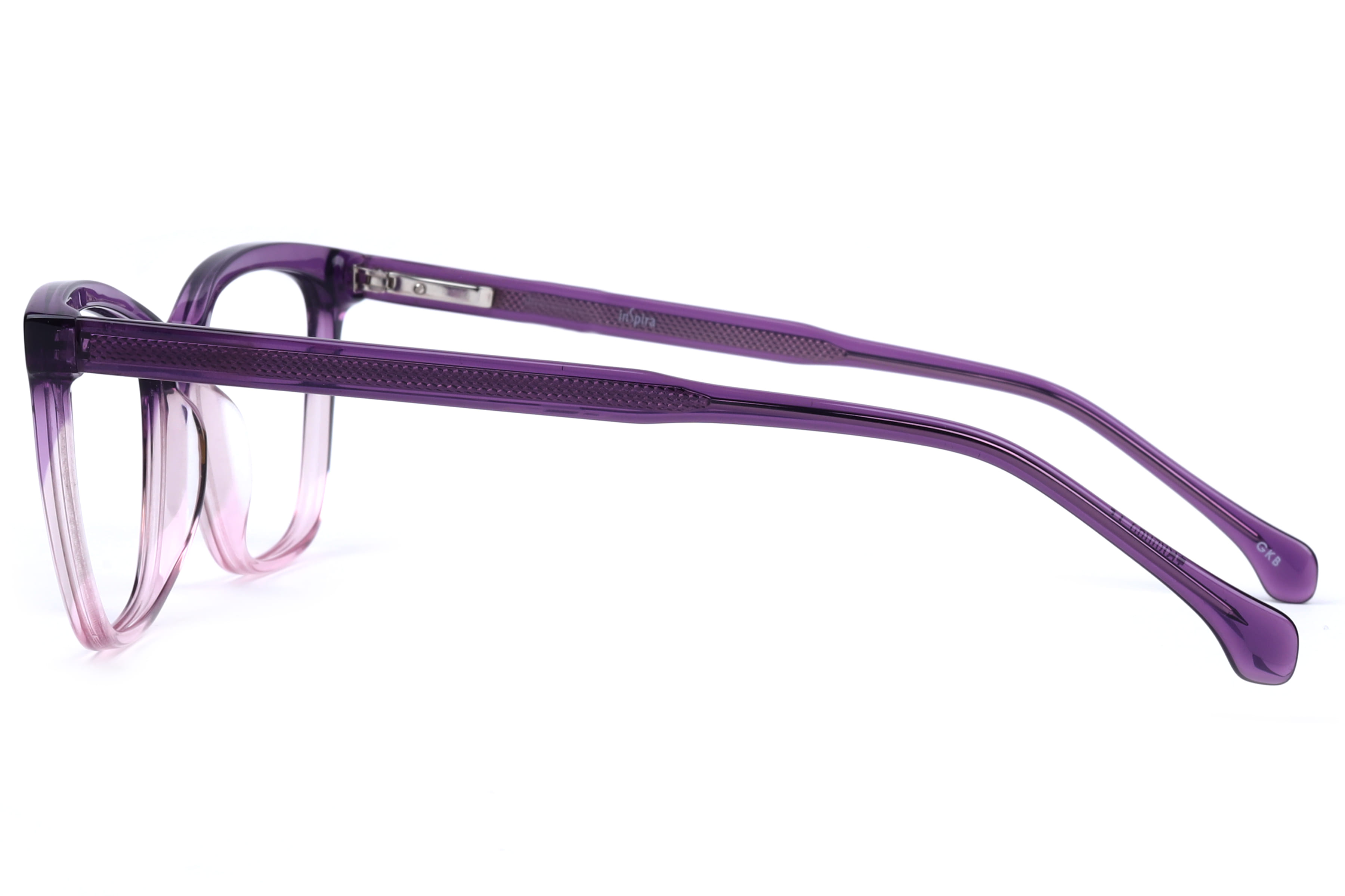 Inspira TD96082 Frame Transparent Violet Female Full Shell Frame — Transparent Violet frame — view 3