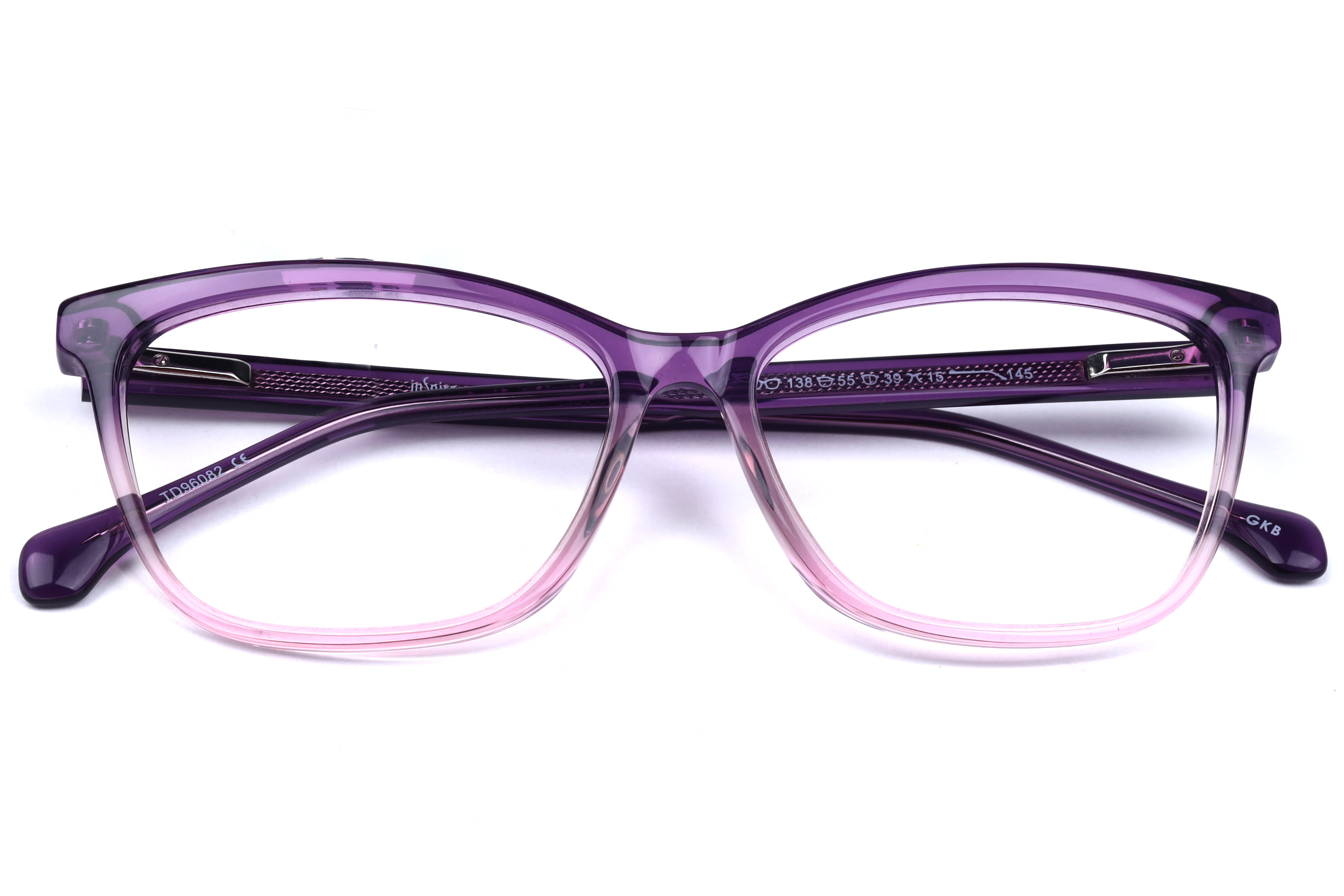 Inspira TD96082 Frame Transparent Violet Female Full Shell Frame — Transparent Violet frame — view 4