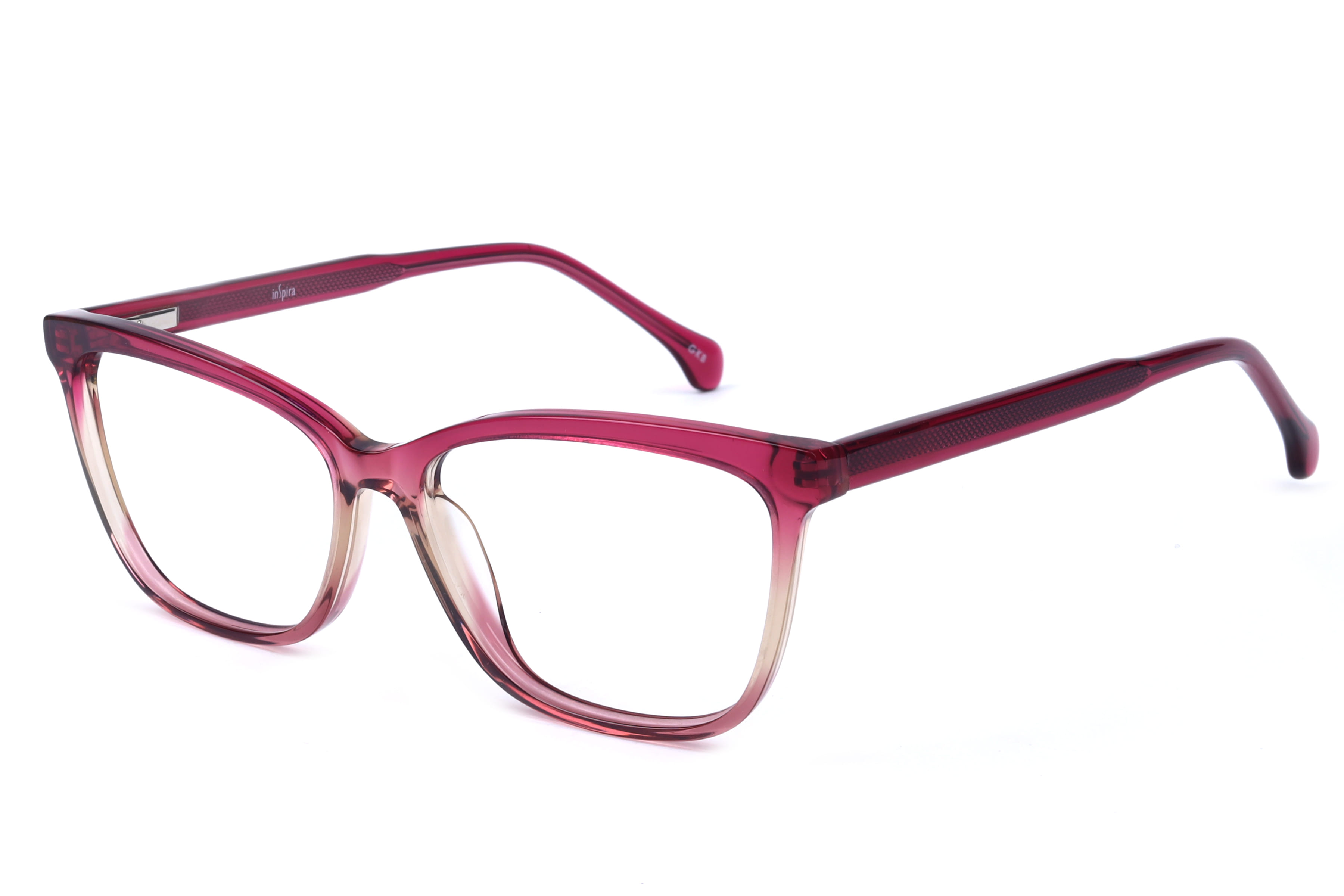Inspira TD96082 Frame Transparent Pink Female Full Shell Frame — Transparent Pink frame — view 1