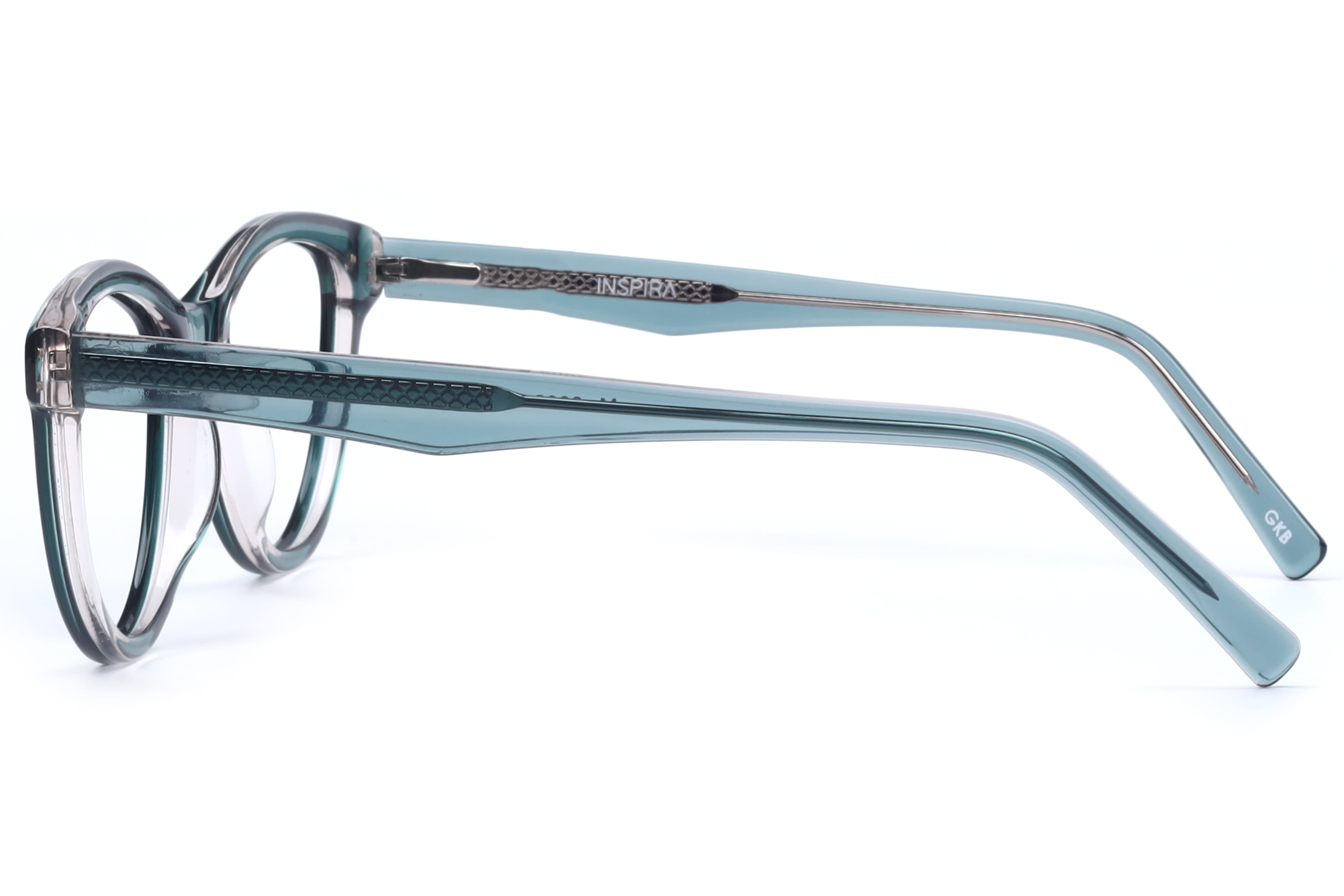 Inspira M.3005 Frame Transparent Green Female Full Shell Frame — Transparent Green frame — view 3